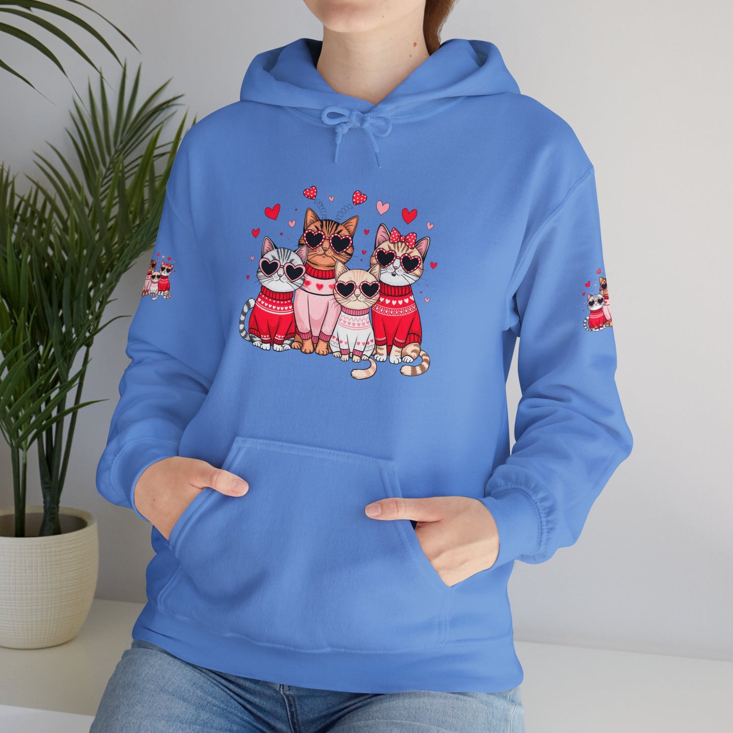 Princess Grace Cute Cat Lovers Hoodie with Heart Design
