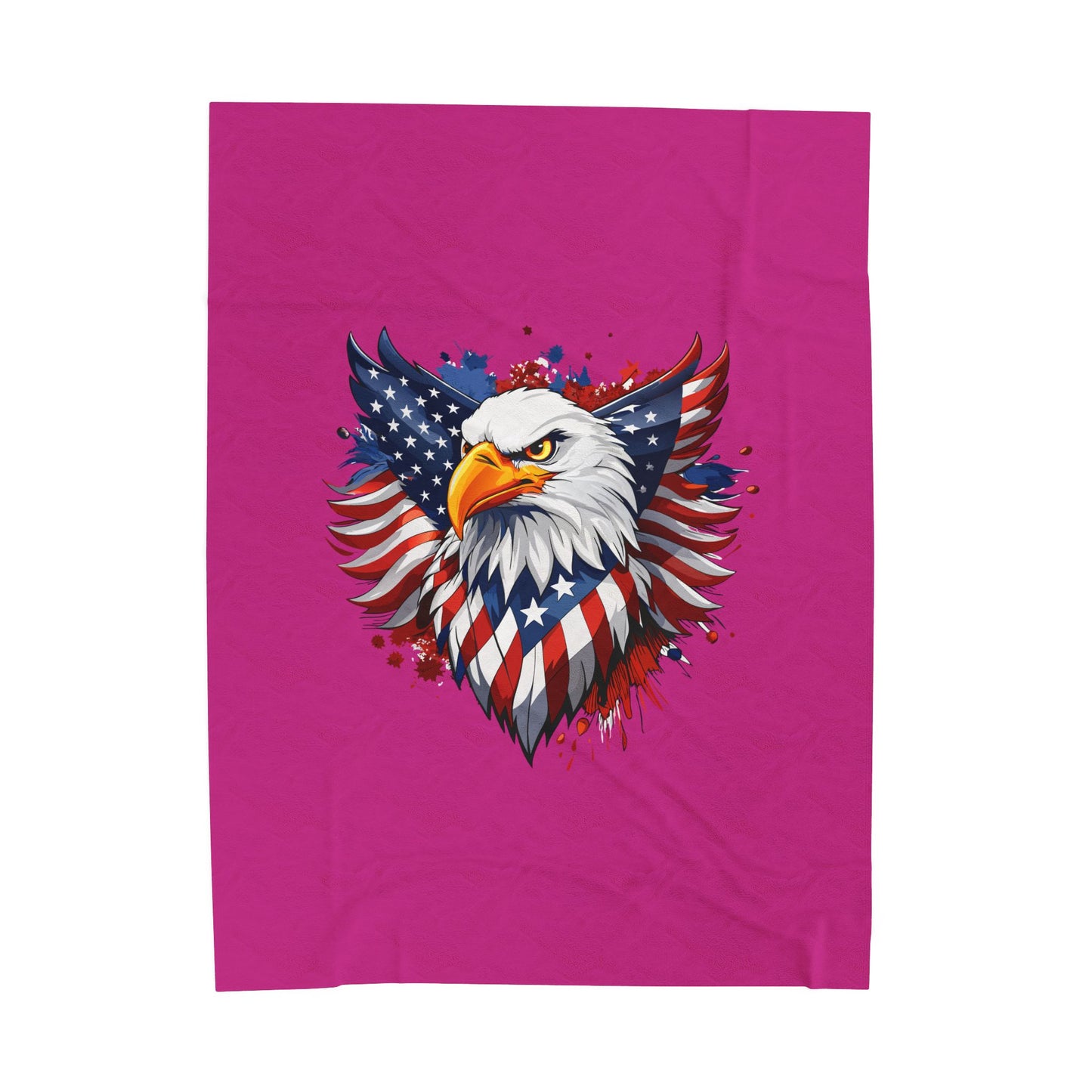 Princess Grace Patriotic Eagle Velveteen Plush Blanket