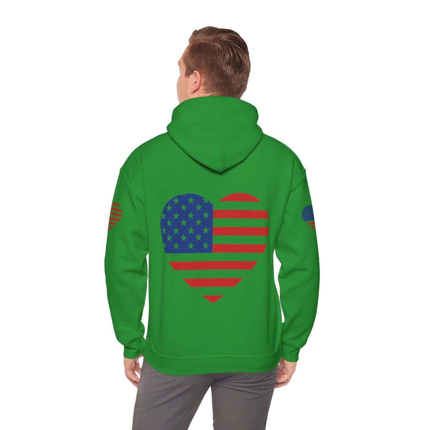 Princess Grace Patriotic Heart Design Unisex Hoodie Perfect for Holidays and Celebrations
