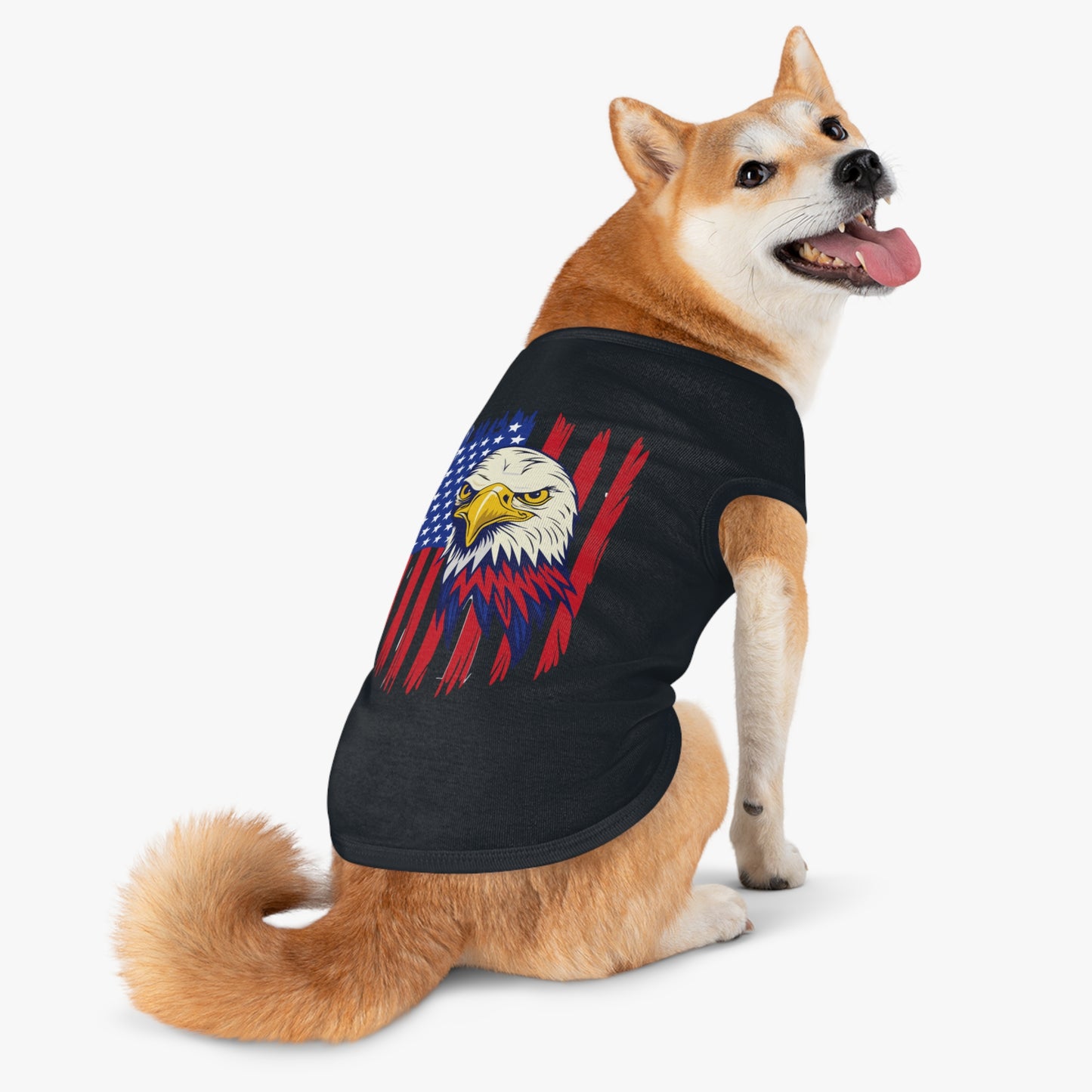 Princess Grace Patriotic Pet Tank Top Eagle American Flag Design for Dogs