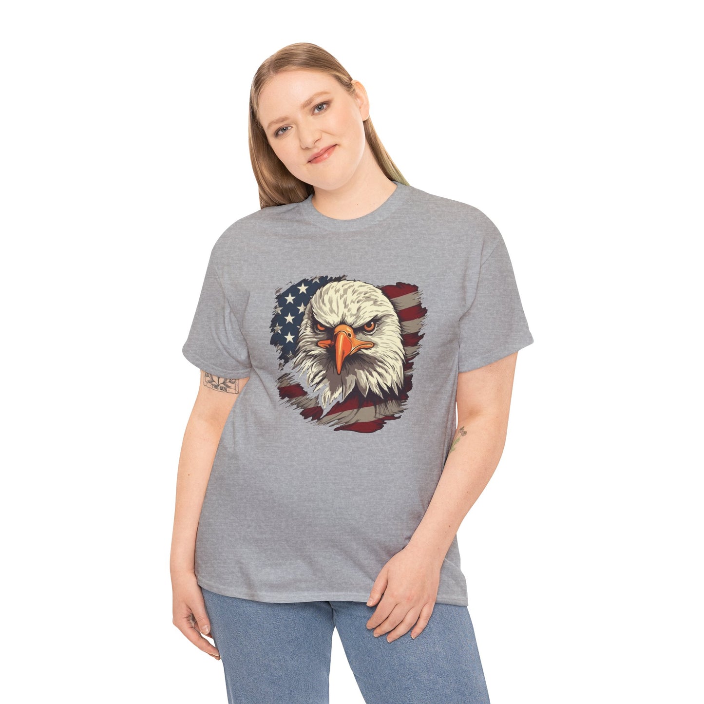 Princess Grace Patriotic Eagle Graphic Tee Unisex Heavy Cotton T-Shirt