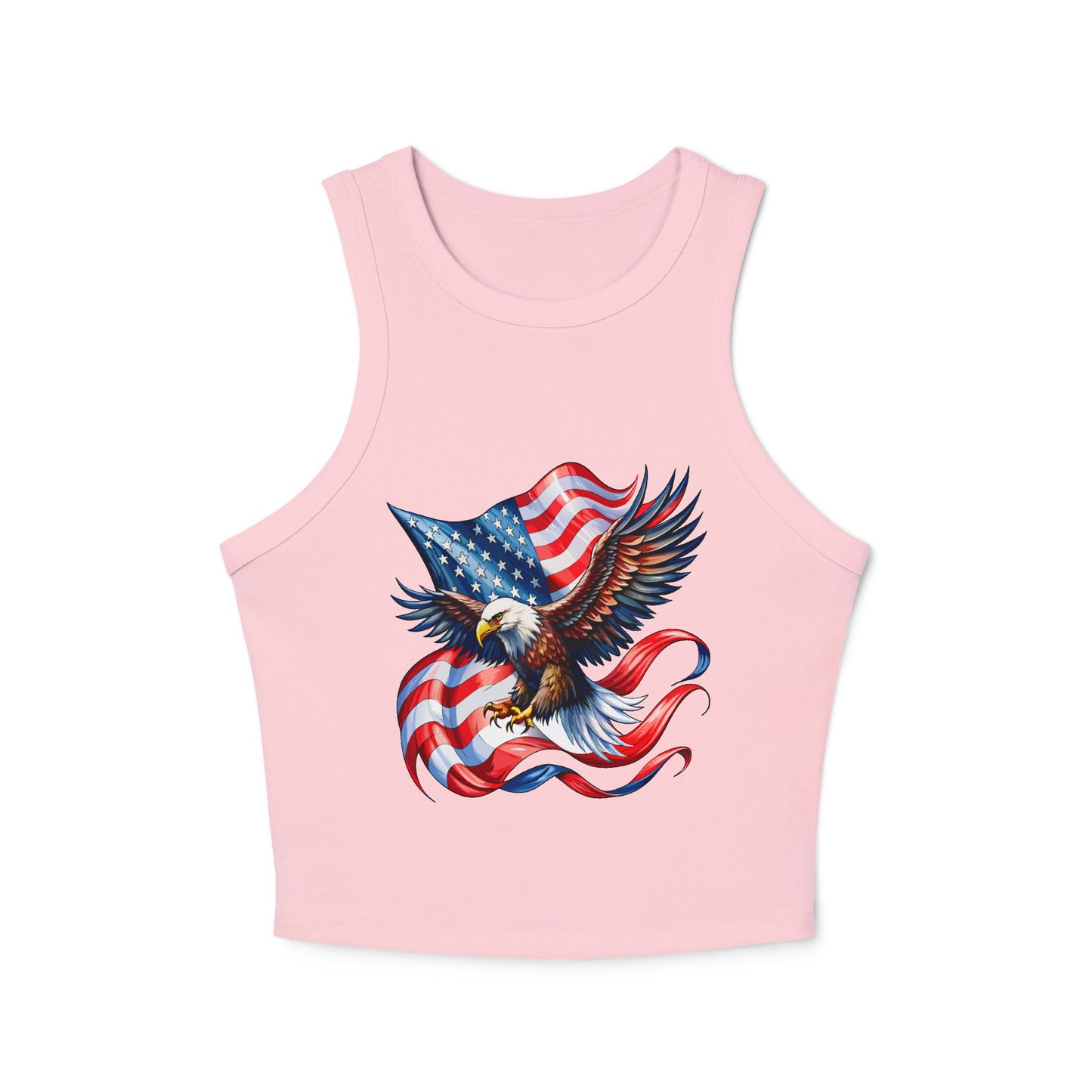 Princess Grace Patriotic Eagle Racer Tank Top for Women USA Design