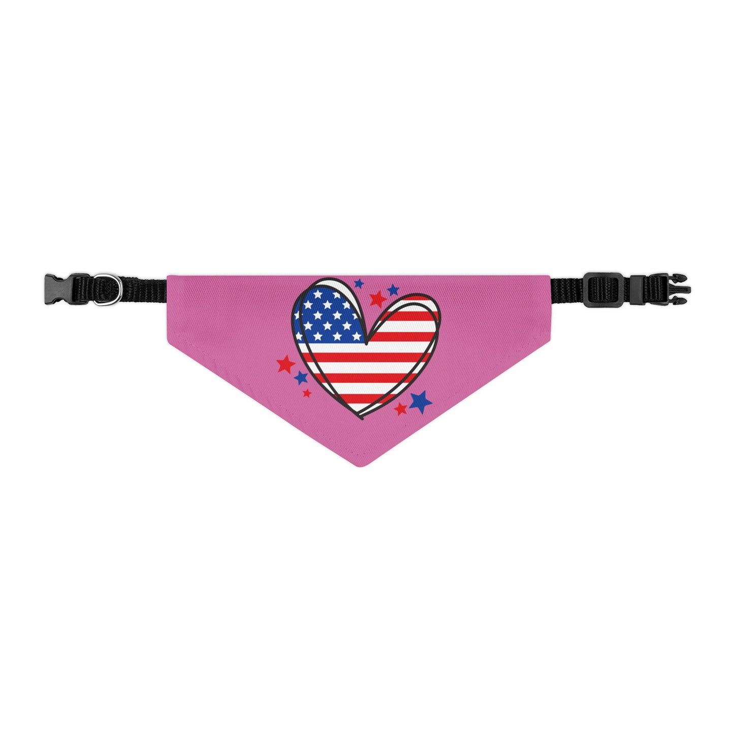 Princess Grace Patriotic Pet Bandana Collar Heart and Stars Design for Dog Lovers