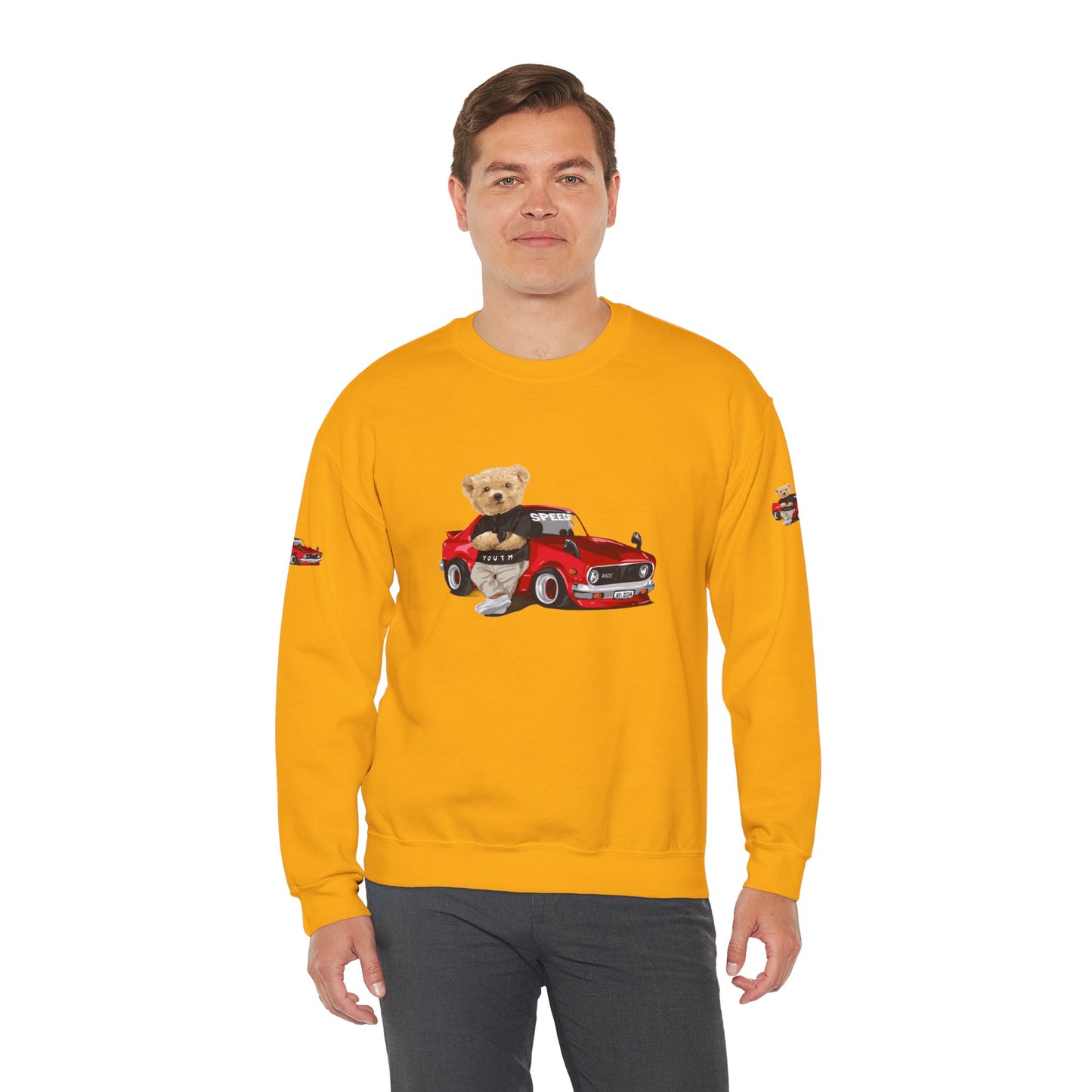 Princess Grace Cute Bear Vintage Car Sweatshirt Unisex Heavy Blend Crewneck