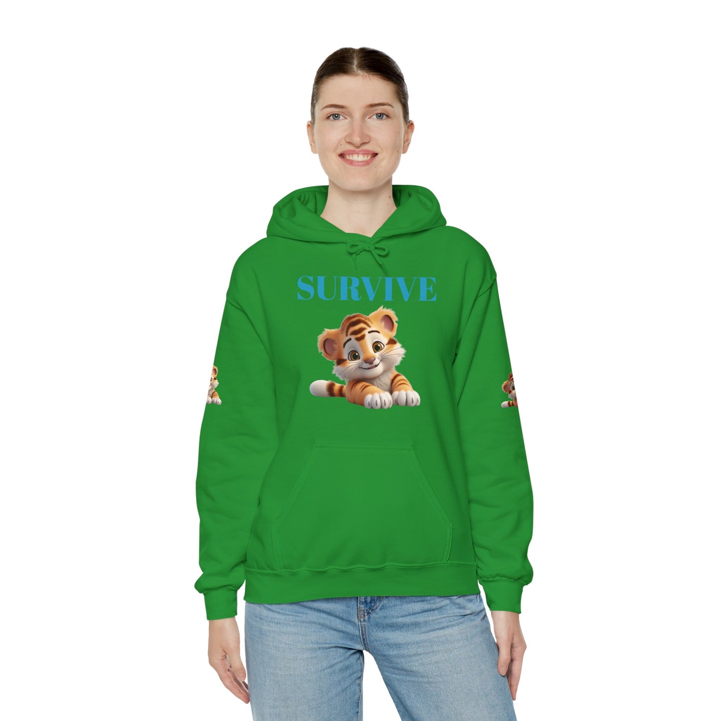 Princess Grace Survive Cute Tiger Survival Hooded Sweatshirt for Animal Lovers