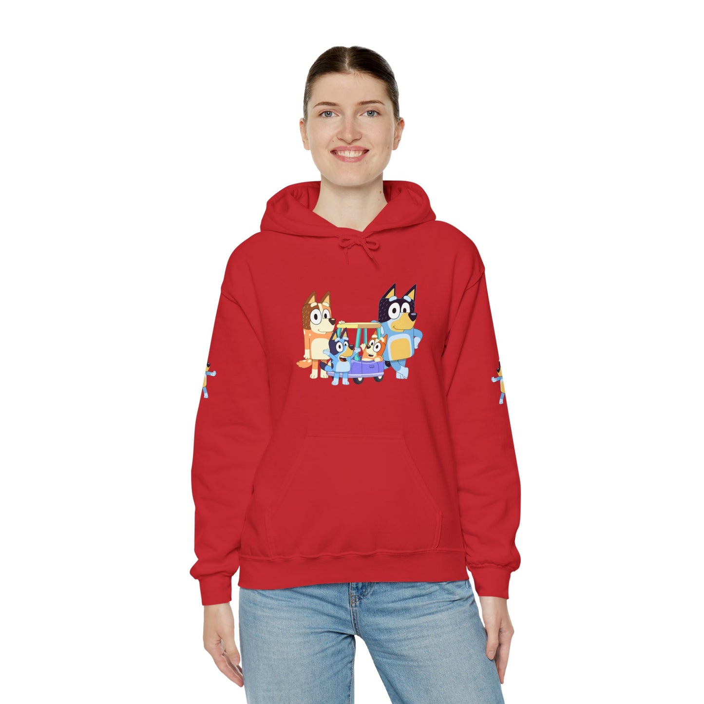 Princess Grace Bluey Fun Family Cartoon Hoodie - Unisex Heavy Blend with Playful Characters