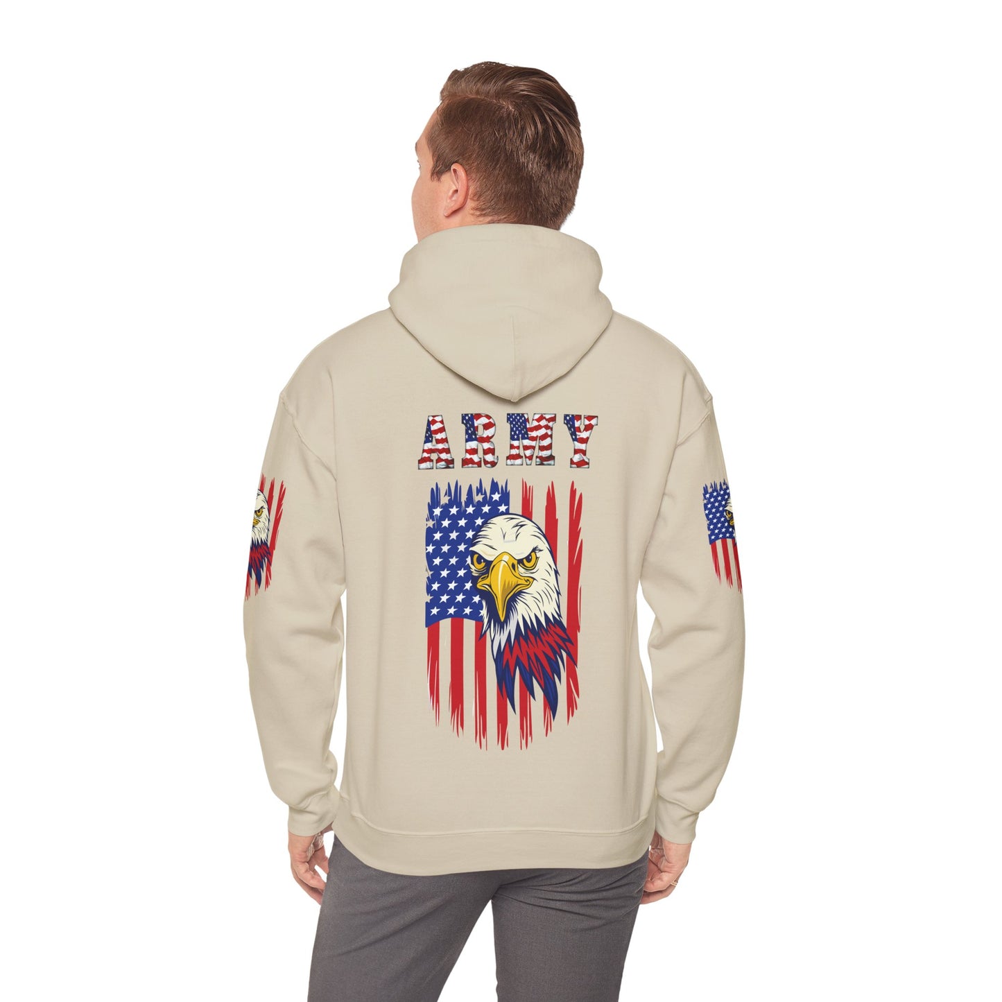 Princess Grace Patriotic Army Eagle Hoodie Unisex Heavy Blend Sweatshirt