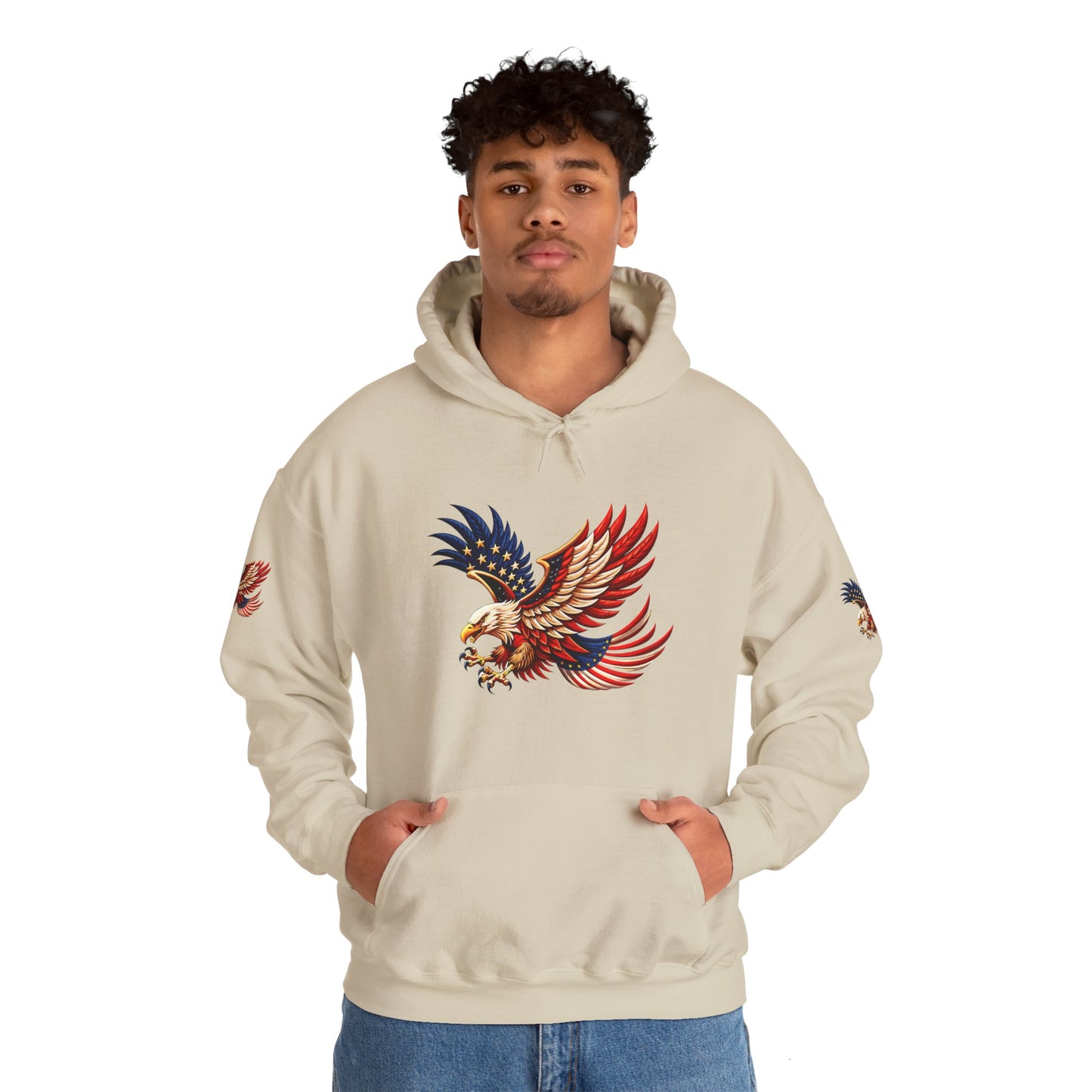 Princess grace Patriotic Eagle Hooded Sweatshirt Unisex Heavy Blend