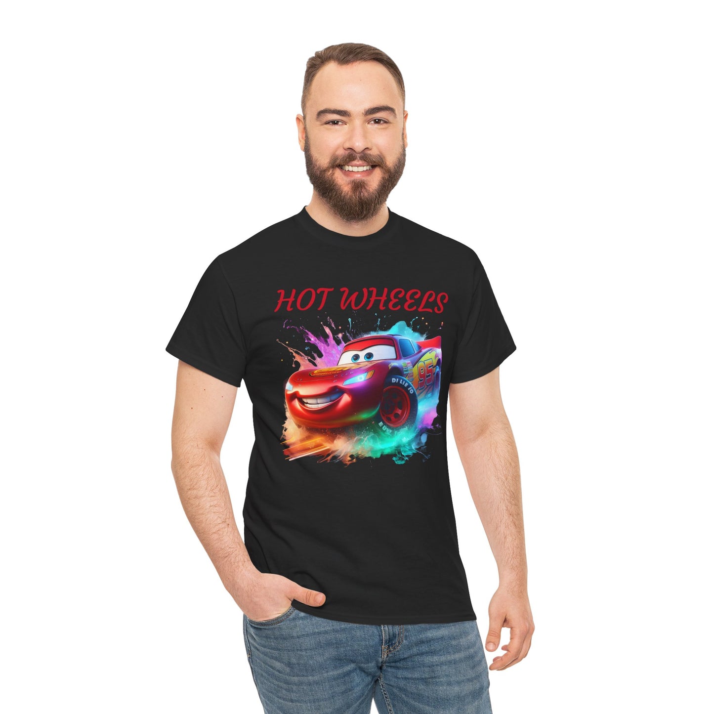 Princess Grace Hot Wheels Unisex Heavy Cotton Tee Fun Car Graphic T-Shirt for Kids and Adults