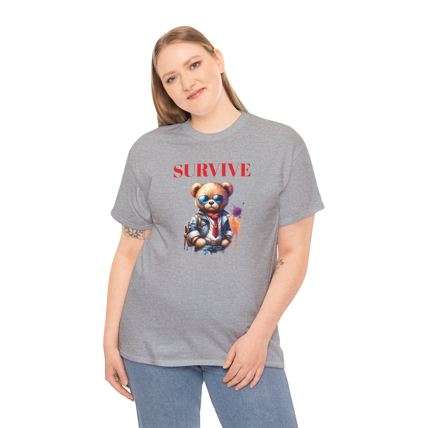 Princess Grace Survive Bear Unisex Heavy Cotton Tee