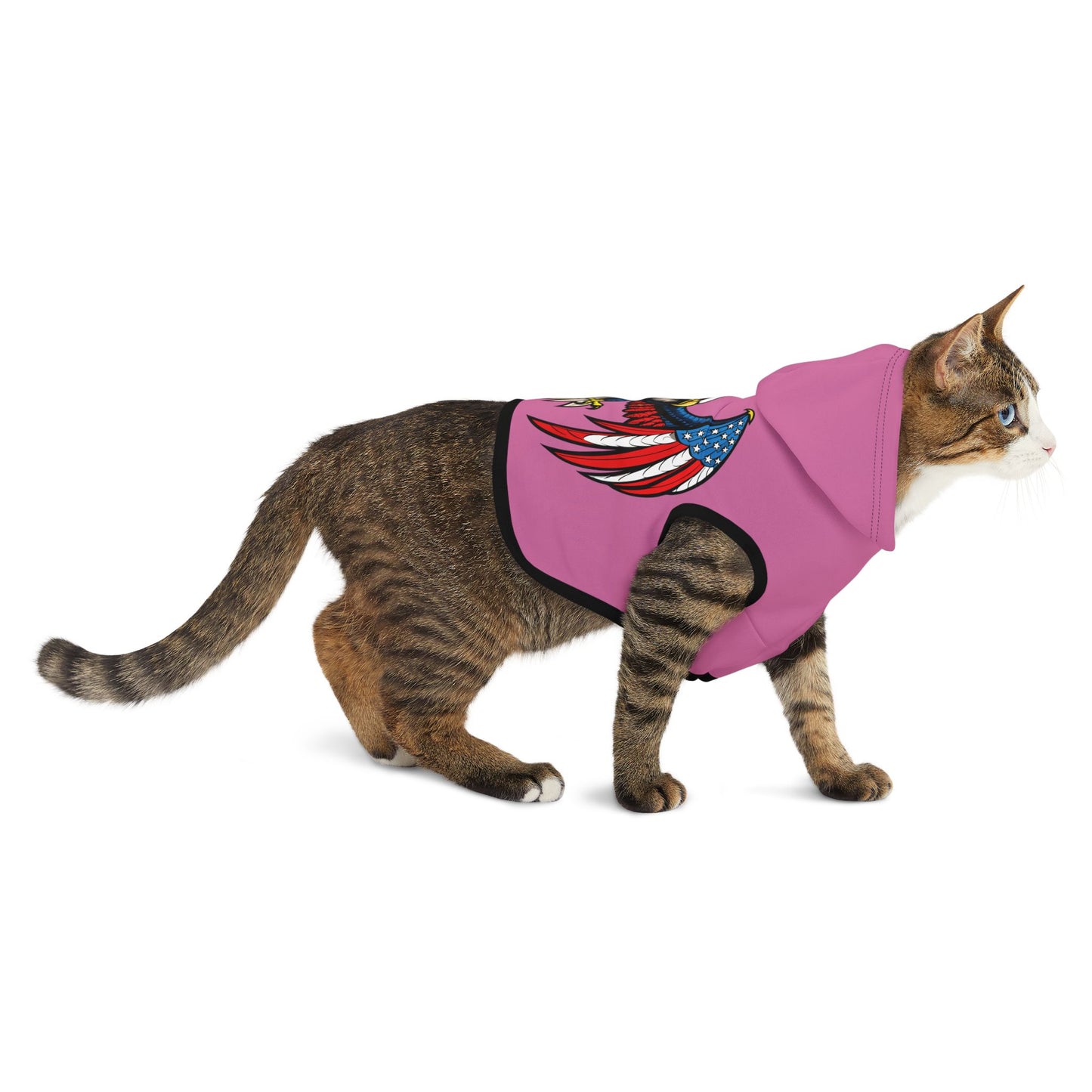 Princess Grace Patriotic Eagle Pet Hoodie Cute Pink Dog Apparel for Holidays