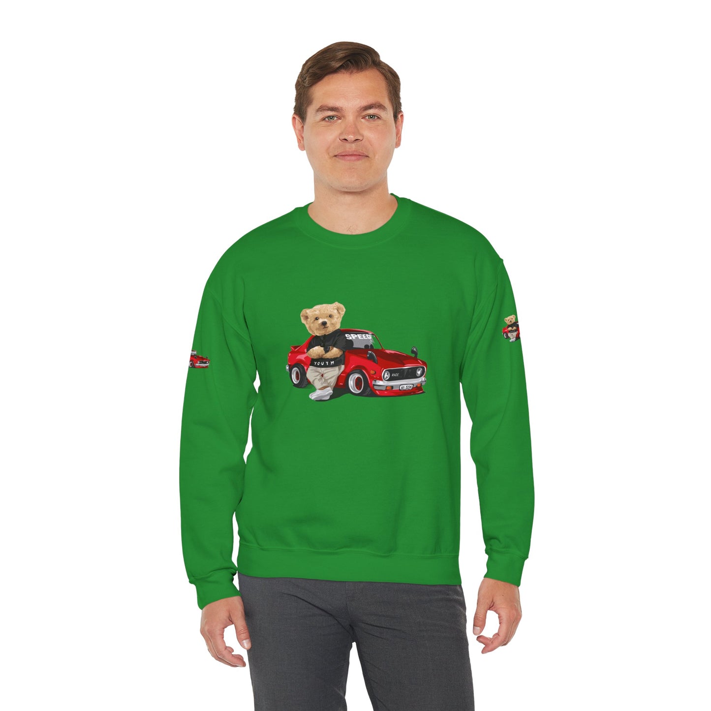 Princess Grace Cute Bear Vintage Car Sweatshirt Unisex Heavy Blend Crewneck