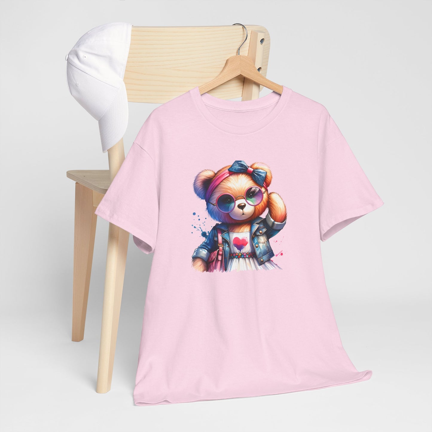 Princess Grace Cute Teddy Bear Unisex Heavy Cotton Tee Playful Graphic T-Shirt for All Ages
