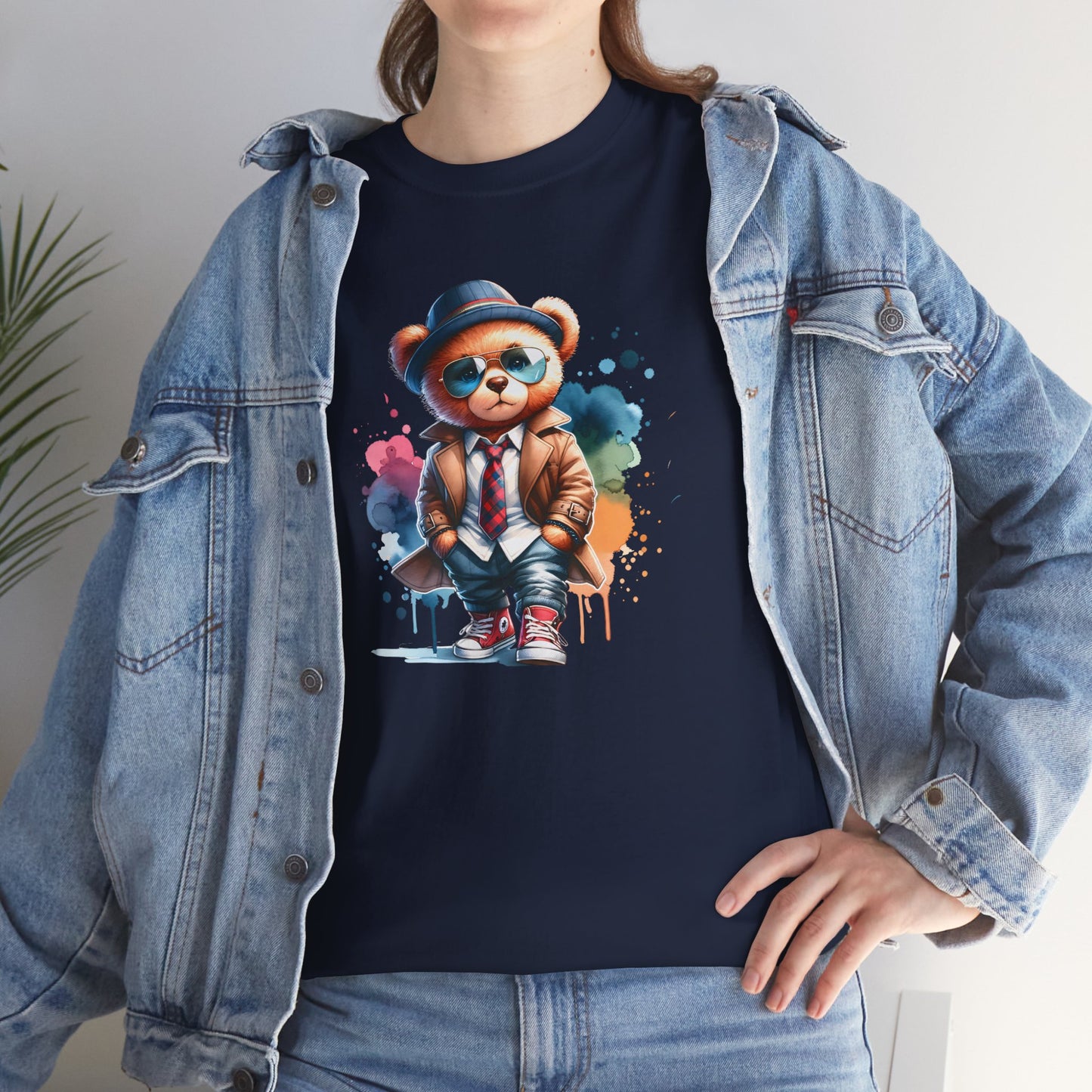 Princess Grace Stylish Bear Illustration Unisex Heavy Cotton Tee Trendy and Fun T-Shirt