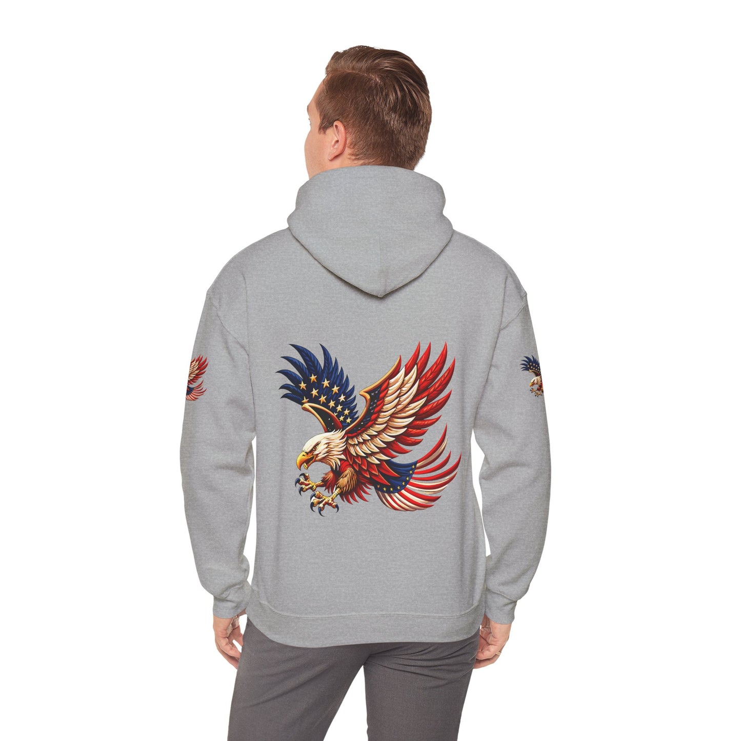 Princess grace Patriotic Eagle Hooded Sweatshirt Unisex Heavy Blend
