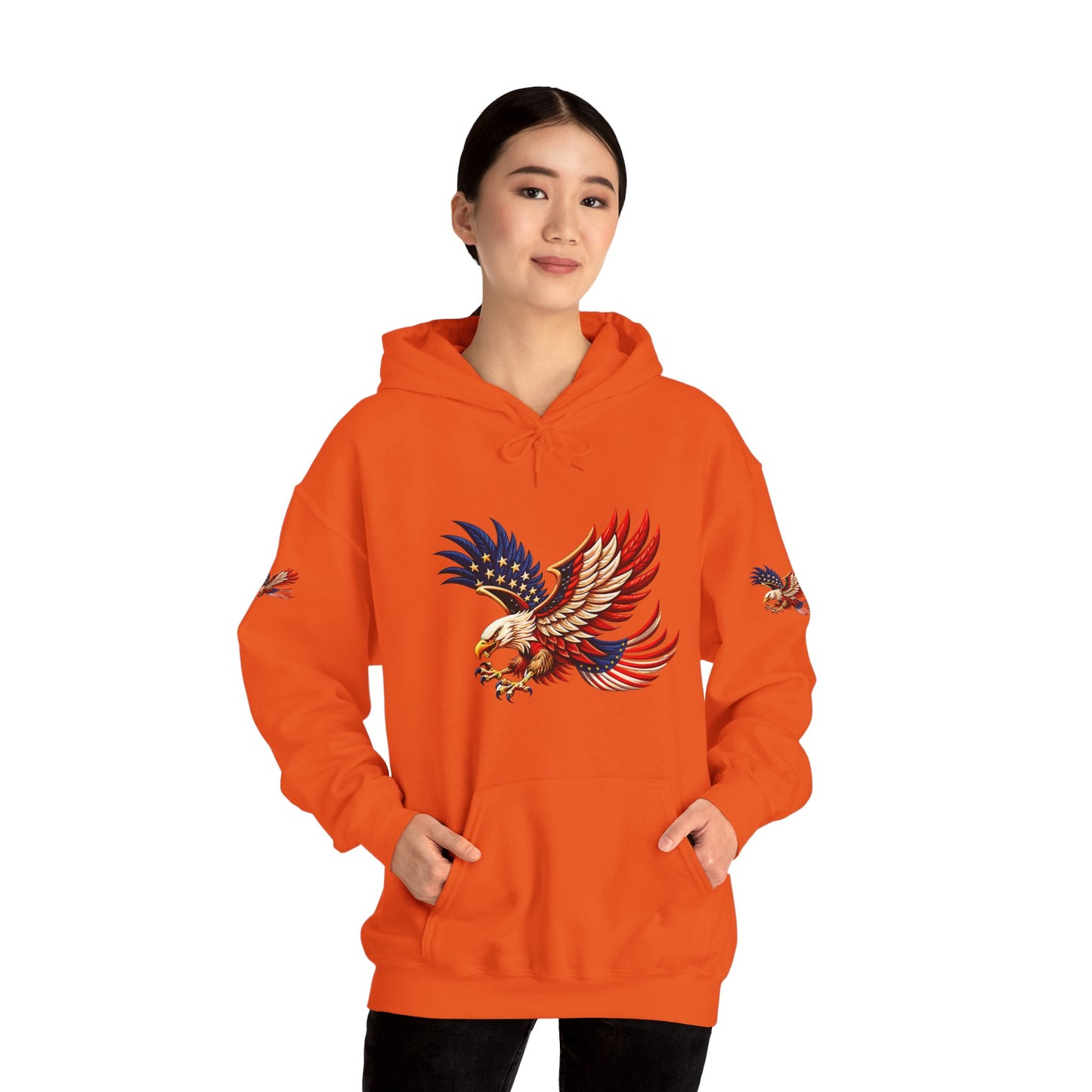 Princess grace Patriotic Eagle Hooded Sweatshirt Unisex Heavy Blend