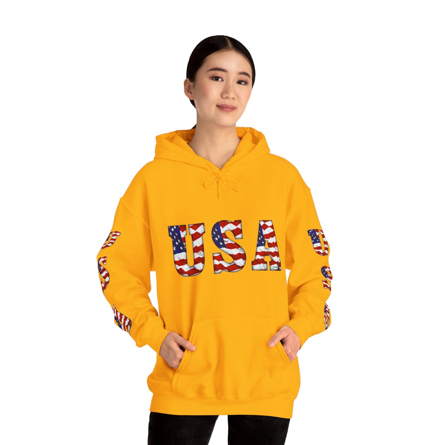 Princess Grace Patriotic USA Unisex Hooded Sweatshirt Heavy Blend for Comfort