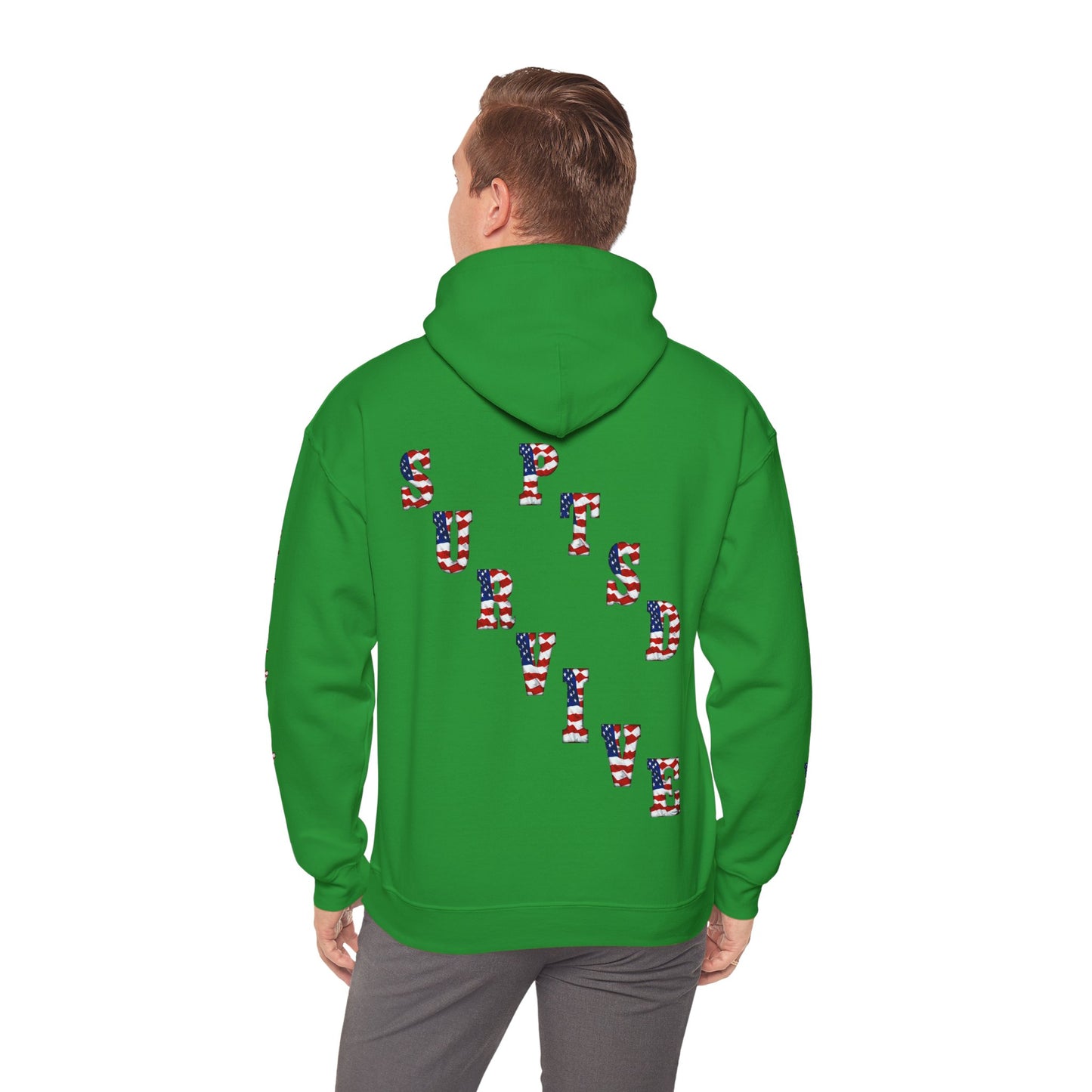 Princess Grace PTSD Awareness Unisex Heavy Blend Hoodie Support Survivors with American Flag Design