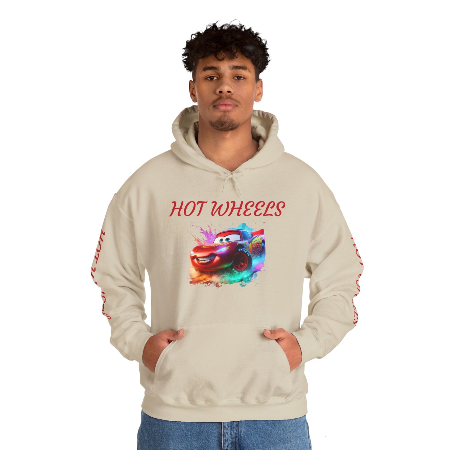 Princess Grace Hot Wheels Unisex Heavy Blend Hooded Sweatshirt Fun and Colorful Racing Design