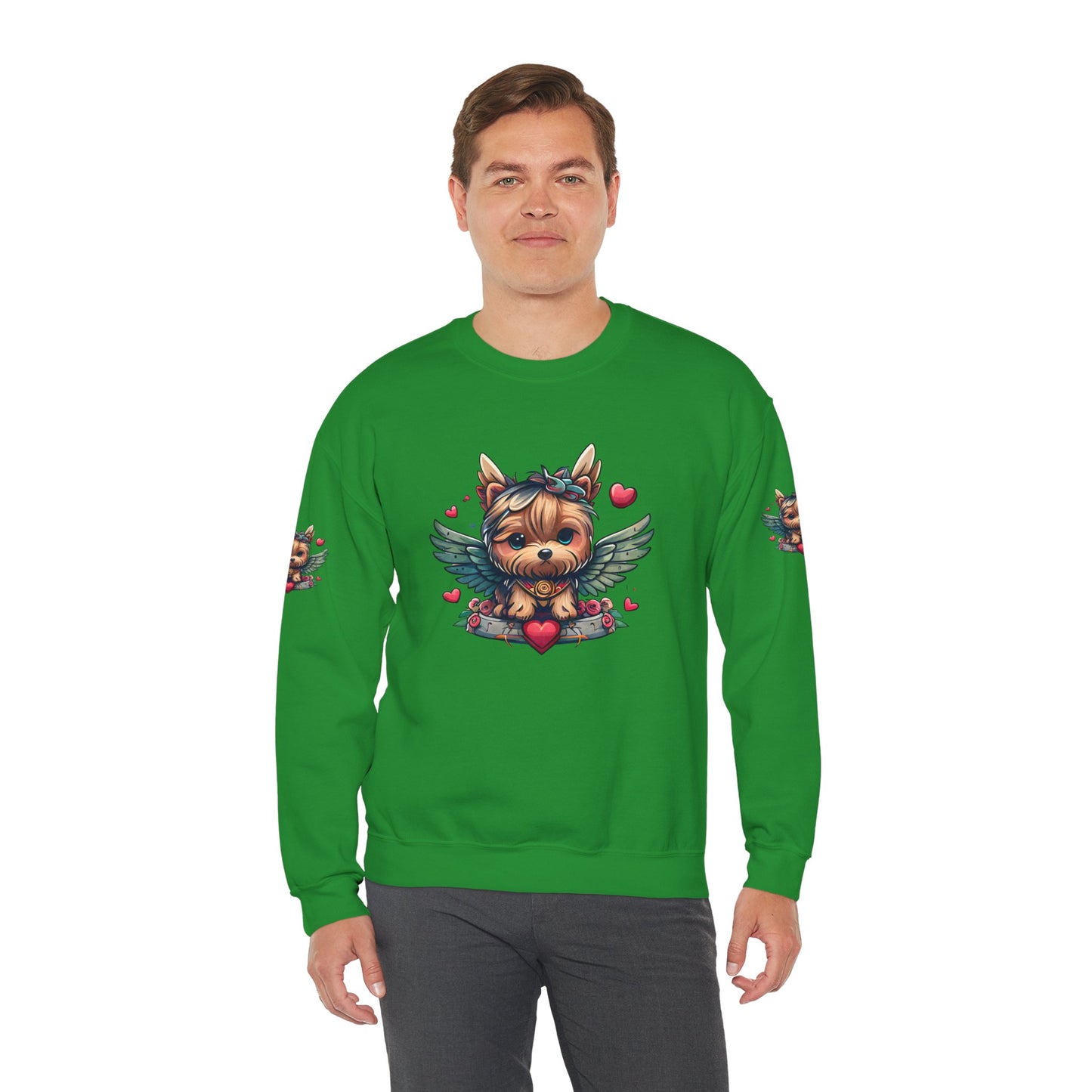 Princess Grace Cute Yorkie Wings Crewneck Sweatshirt Perfect Gift for Dog Lovers