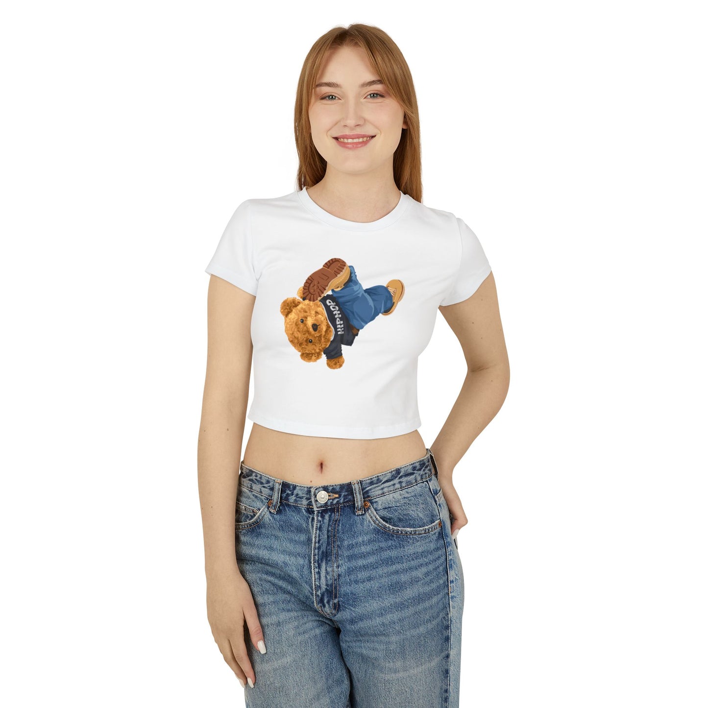 Princess Grace Cute Cartoon Bear Women's Baby Tee Perfect for Casual Style & Gifts