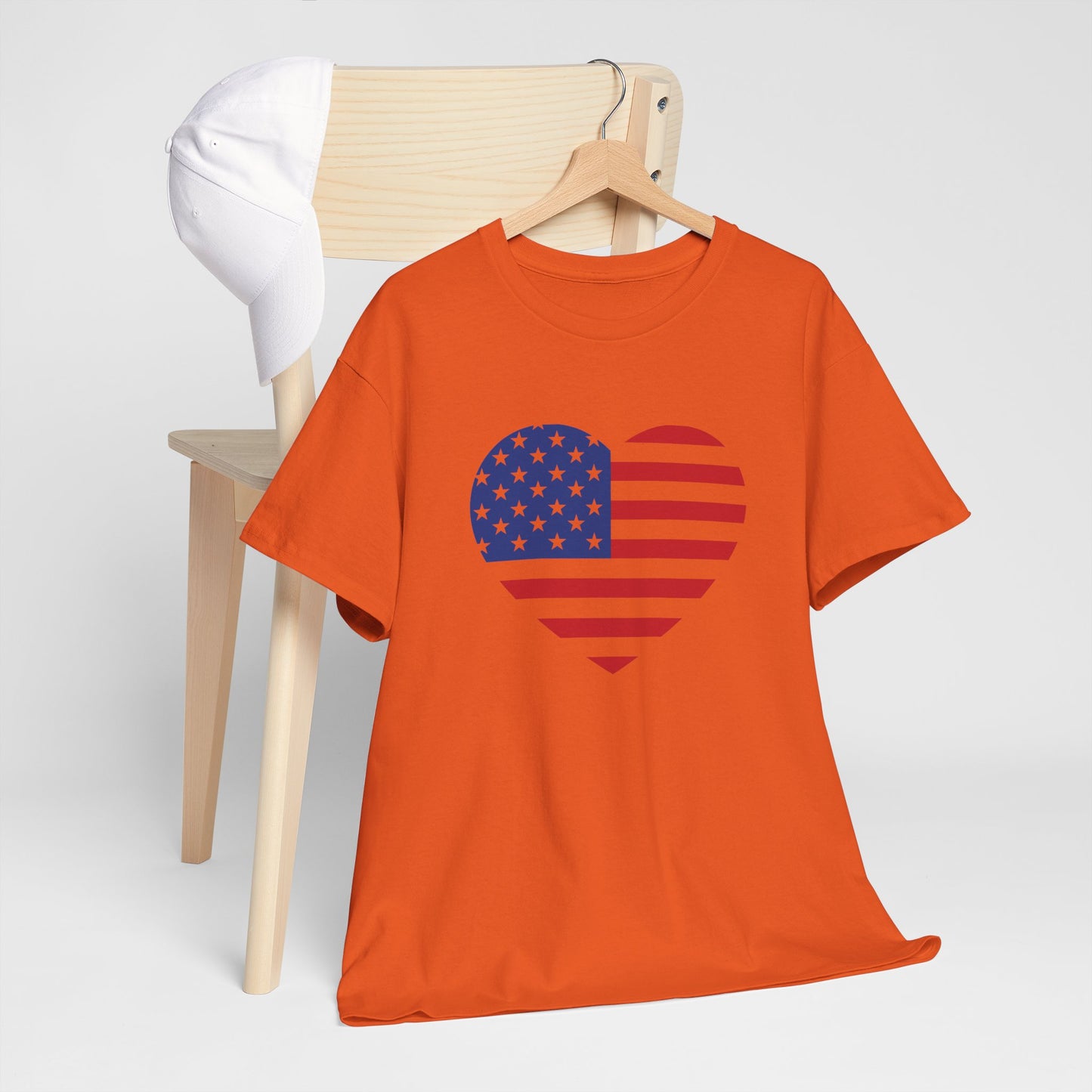 Princess Grace Patriotic Heart Unisex Heavy Cotton Tee Celebrate Freedom in Style