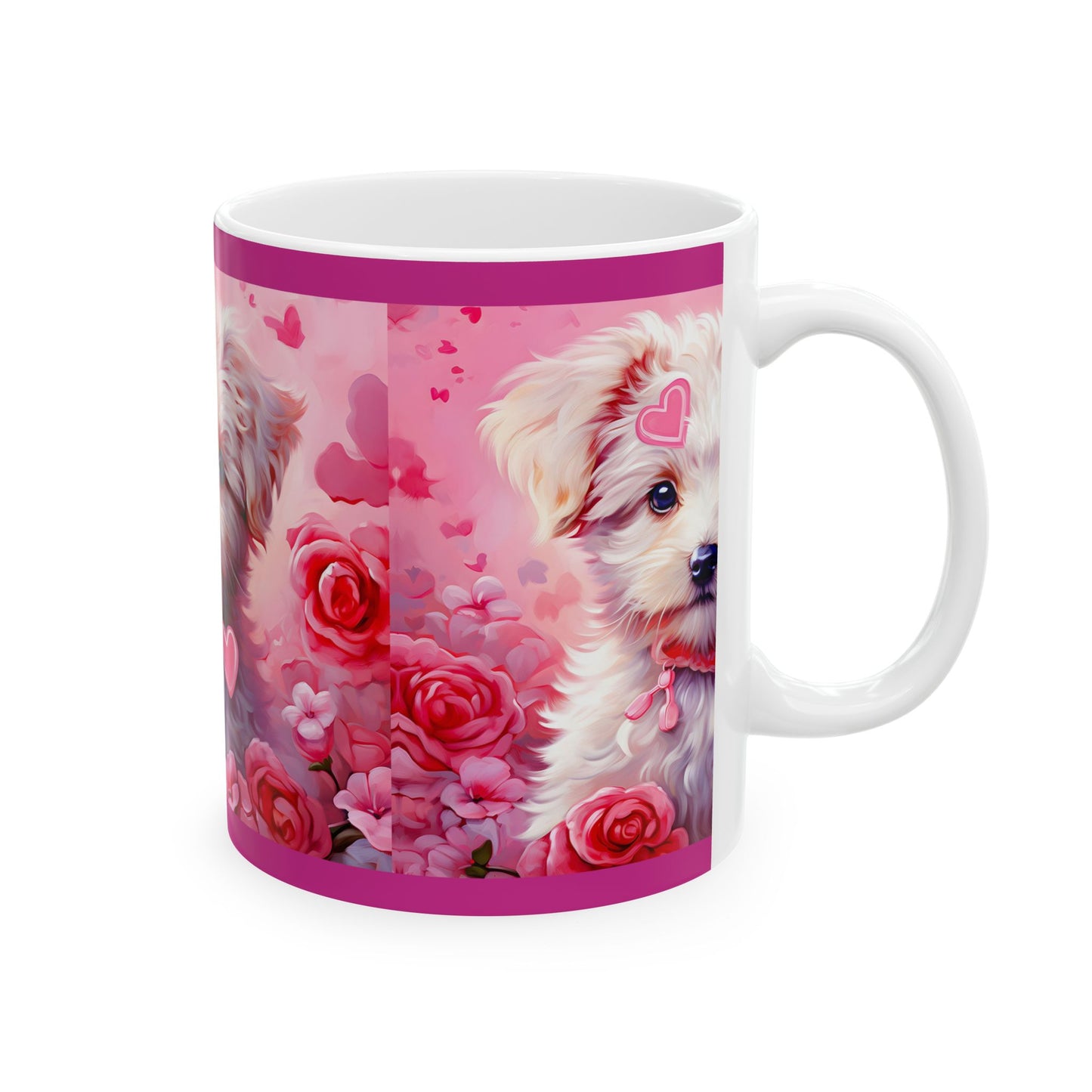 Princess Grace Cute Puppy Love Ceramic Mug Adorable Dog Design for Animal Lovers