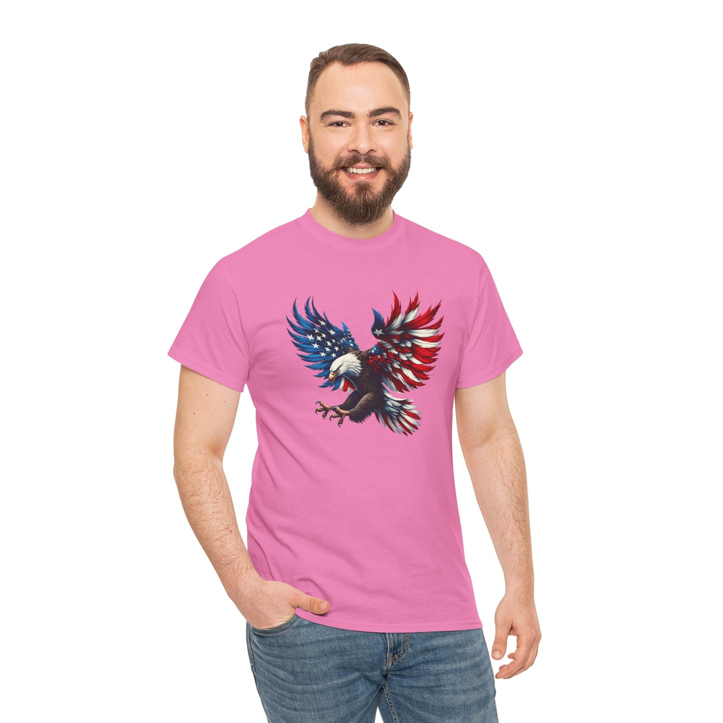 Princess Grace Patriotic Eagle Unisex Heavy Cotton Tee Bold USA Graphic Shirt