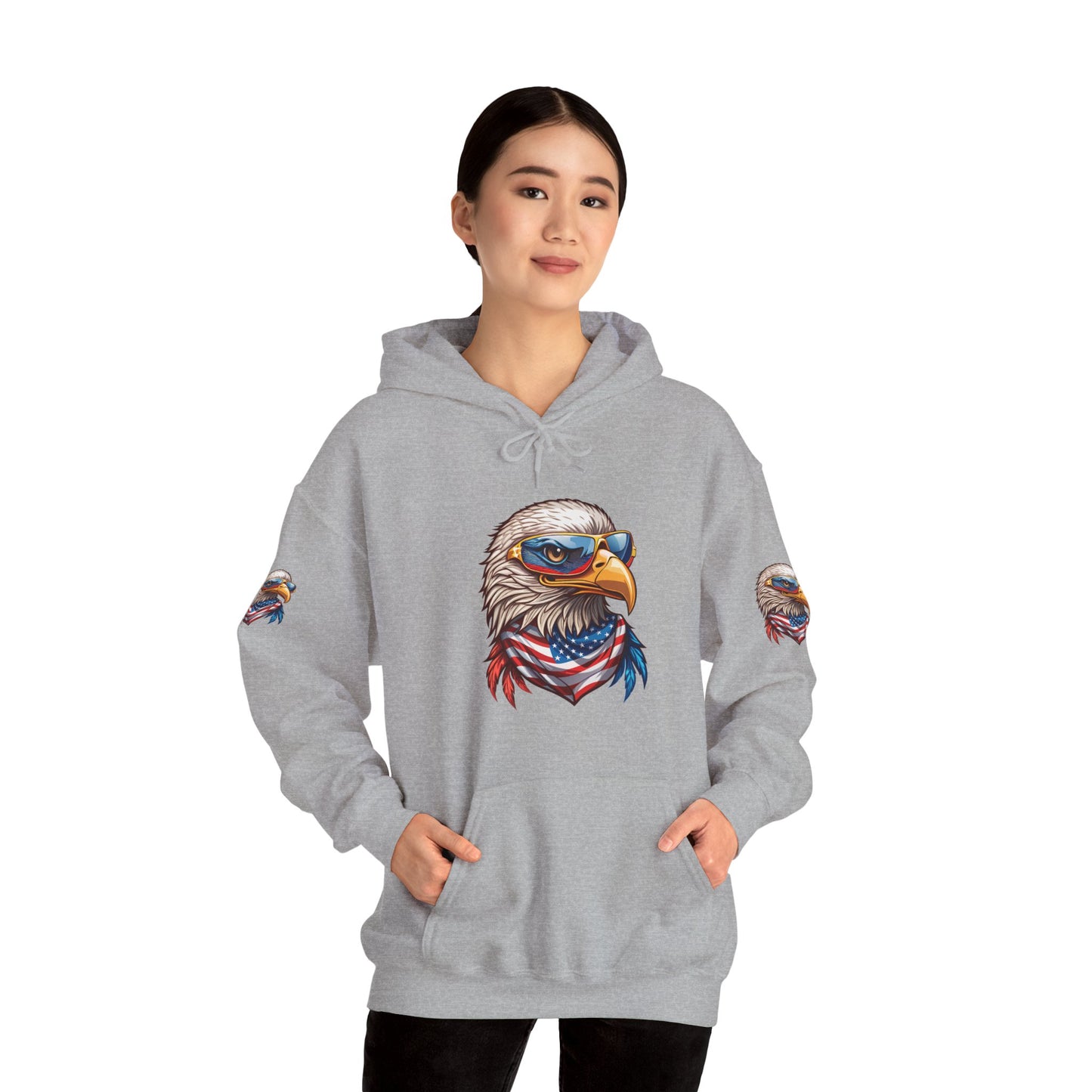 Princess Grace Patriotic American Eagle Hoodie Unisex Heavy Blend Sweatshirt