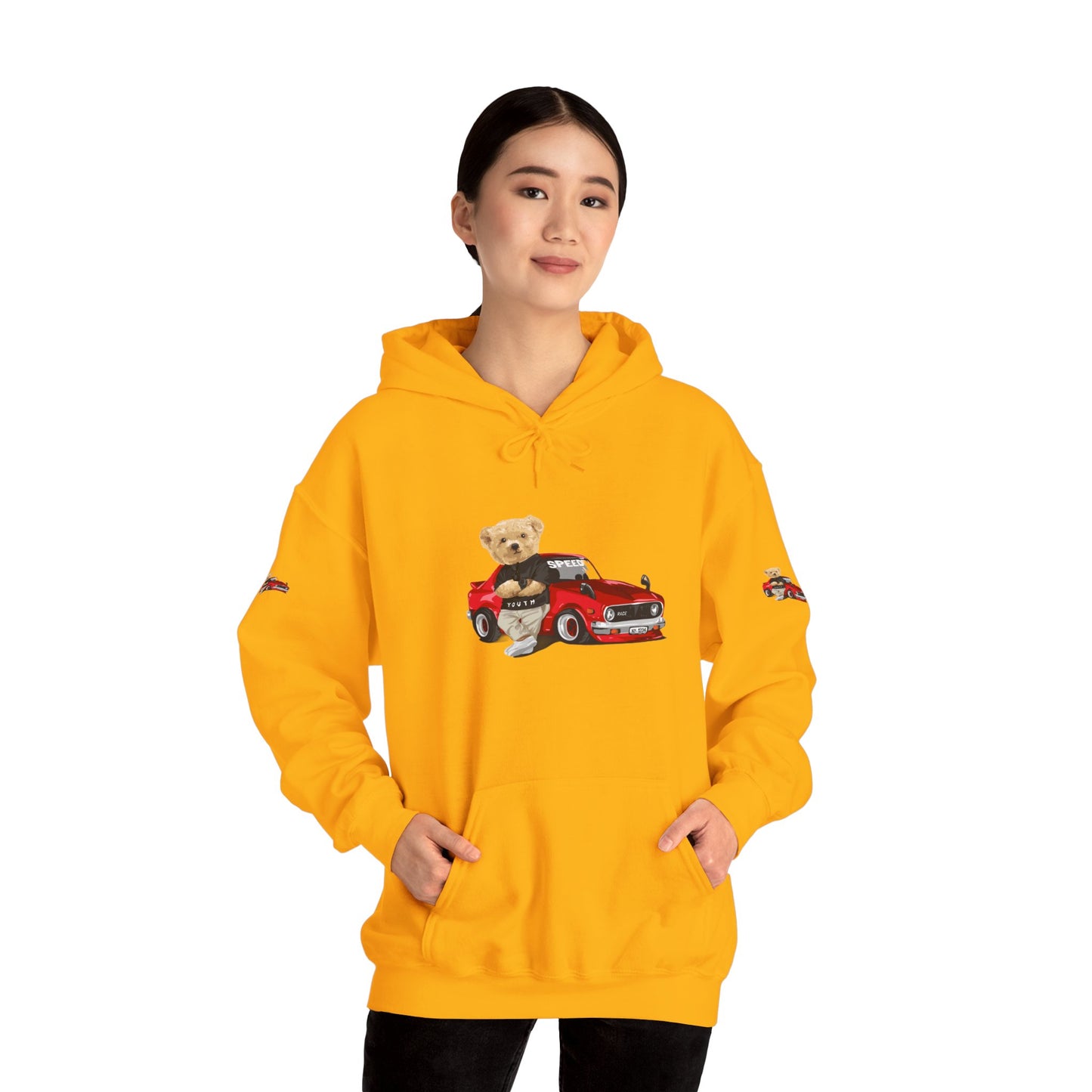 Princess Grace Vintage Bear Car Hoodie Fun Unisex Sweatshirt for Auto Lovers