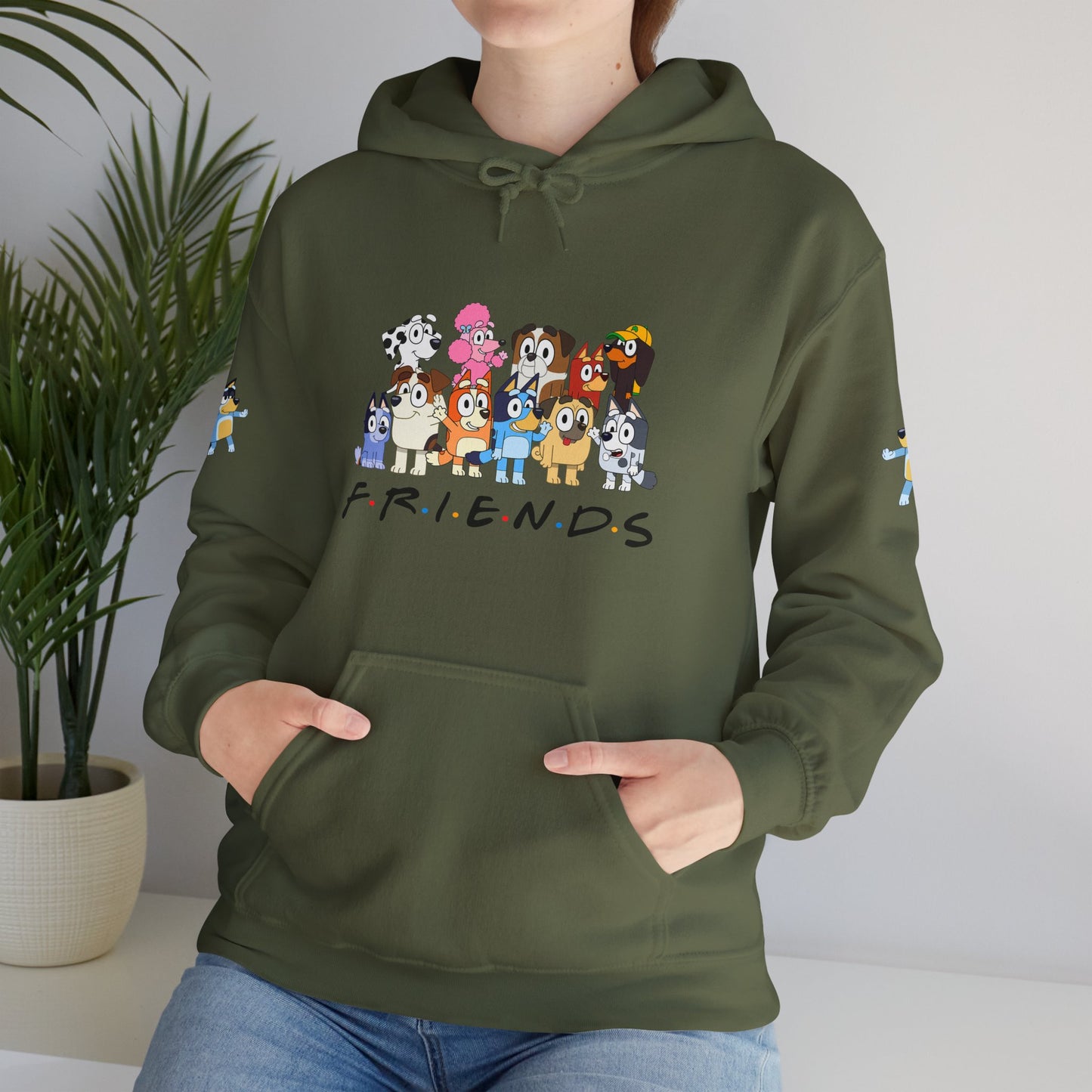 Princess Grace Bluey Unisex Heavy Blend Hooded Sweatshirt 'Friends' Cartoon Design