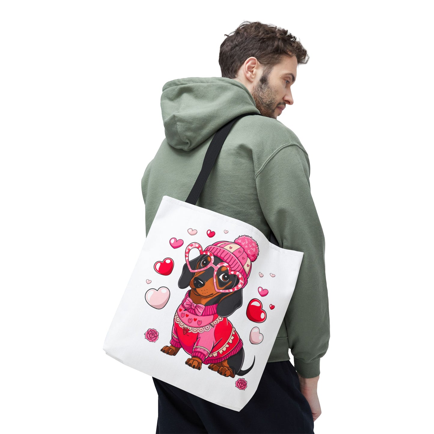Princess Grace Cute Dog Love Tote Bag Perfect Gift for Dog Lovers on Valentine's Day