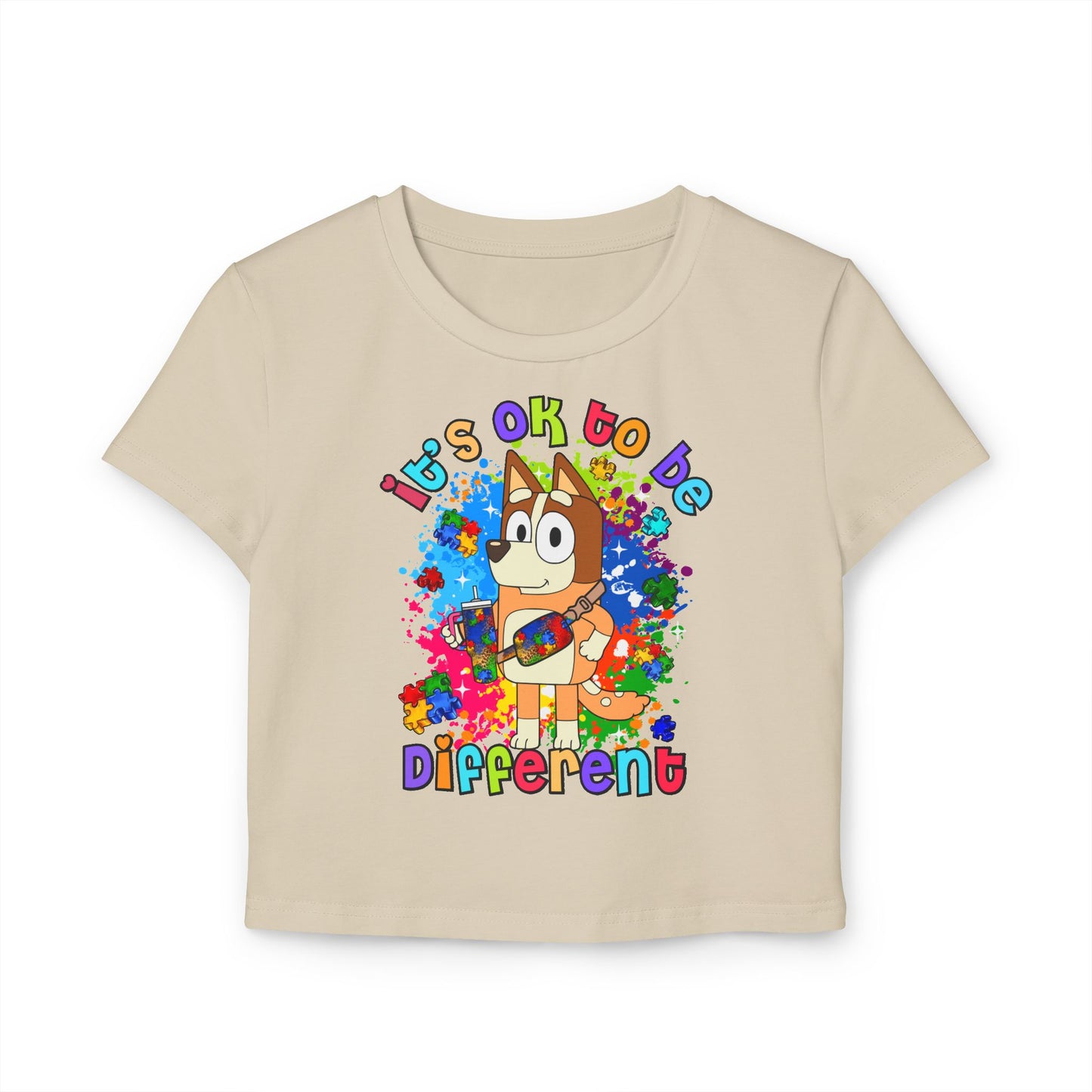Princess Grace Bluey Colorful Bluey Women's Baby Tee "It's OK to be Different"