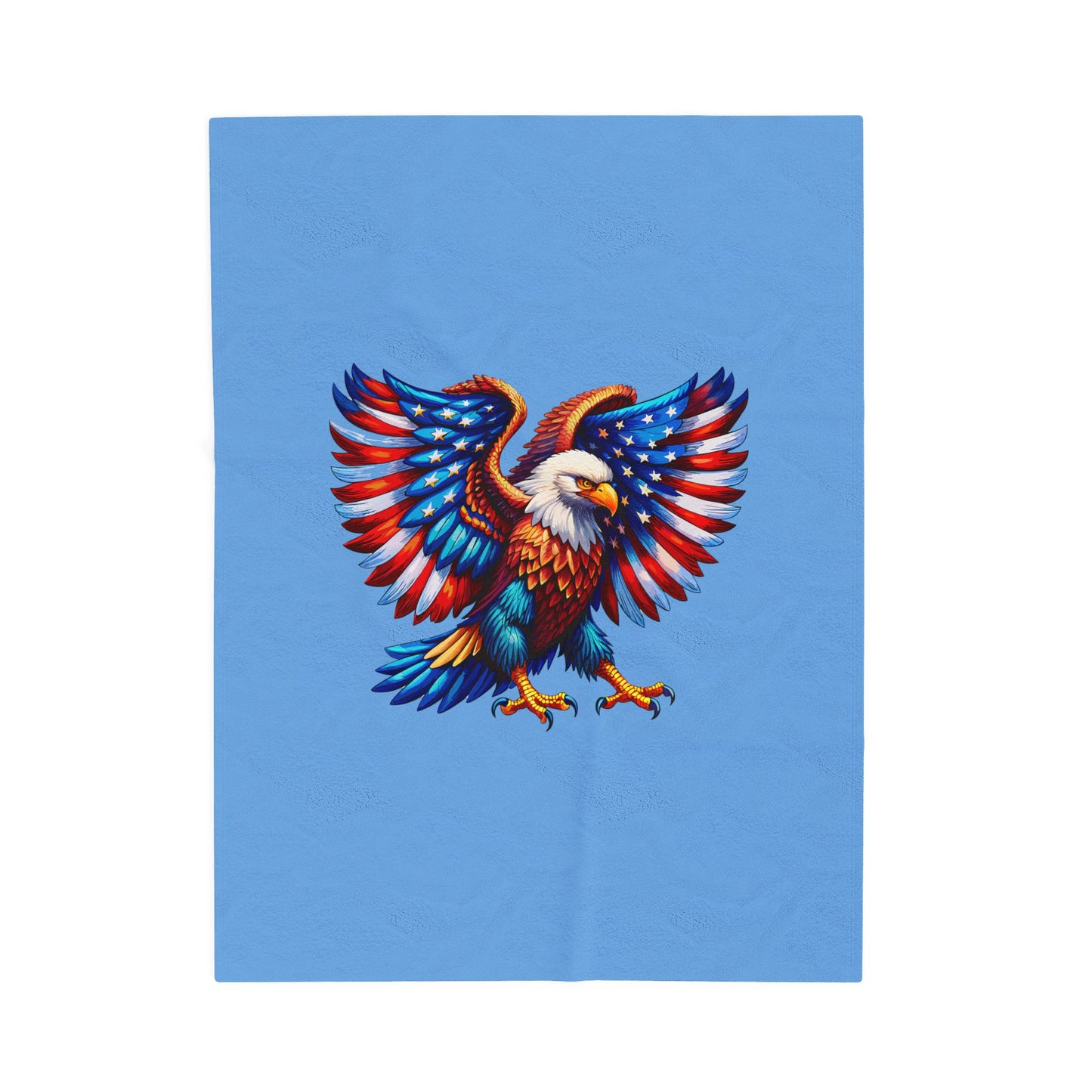 Princess Grace Patriotic Eagle Velveteen Plush Blanket Cozy Throw for Fourth of July & Celebrations
