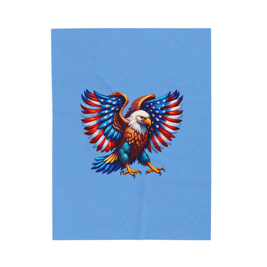 Princess Grace  Patriotic Eagle Velveteen Plush Blanket  Cozy Throw for Fourth of July & Celebrations