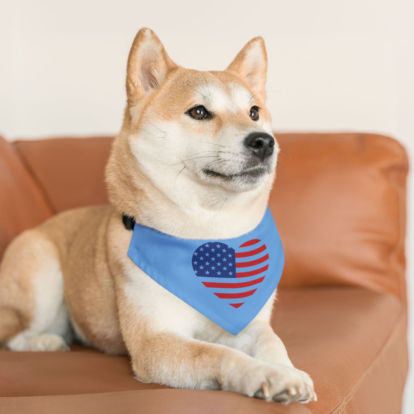 Princess Grace Patriotic Pet Bandana Collar USA Heart Design for Dogs