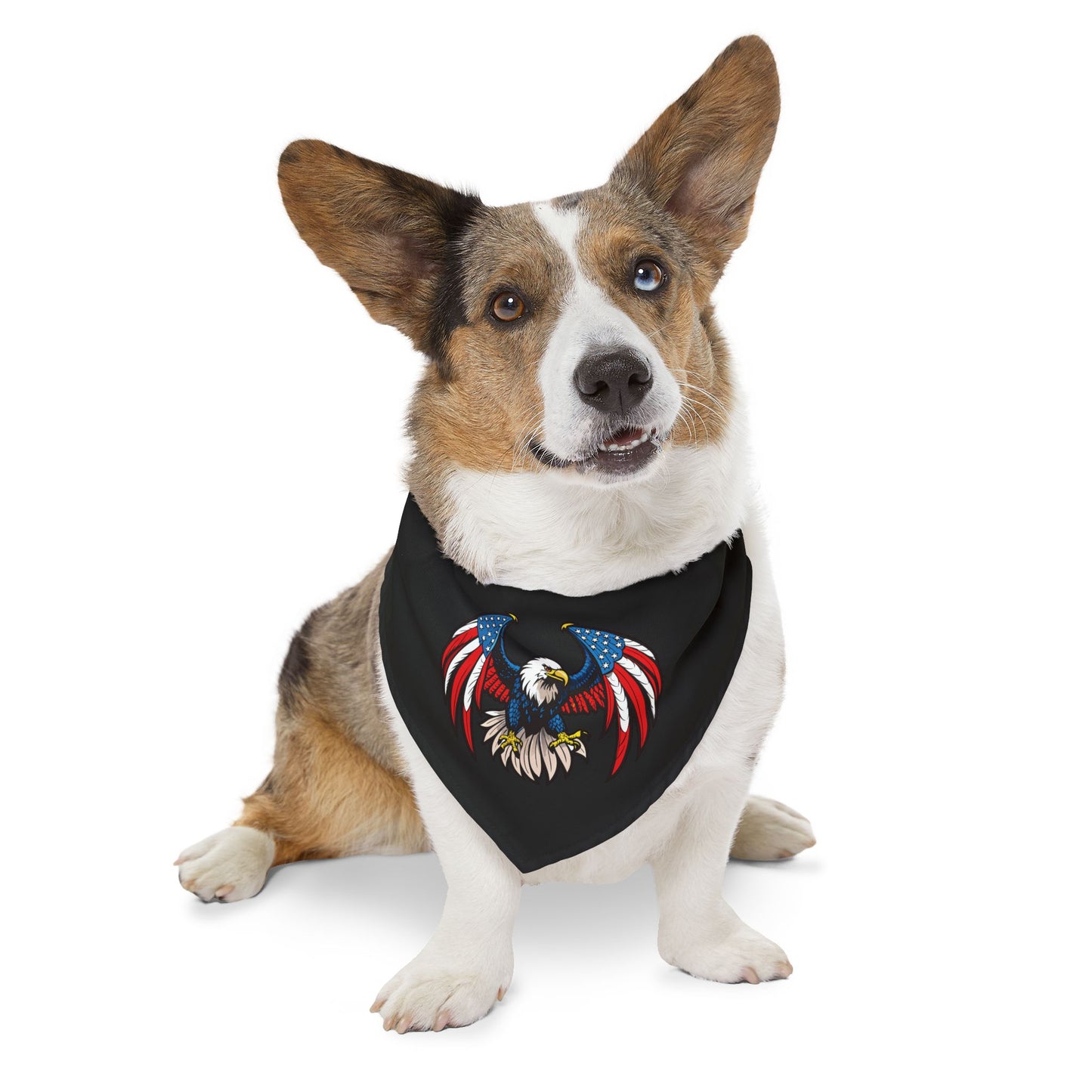 Princess Grace Patriotic Eagle Pet Bandana Collar USA Flag Design for Stylish Dogs