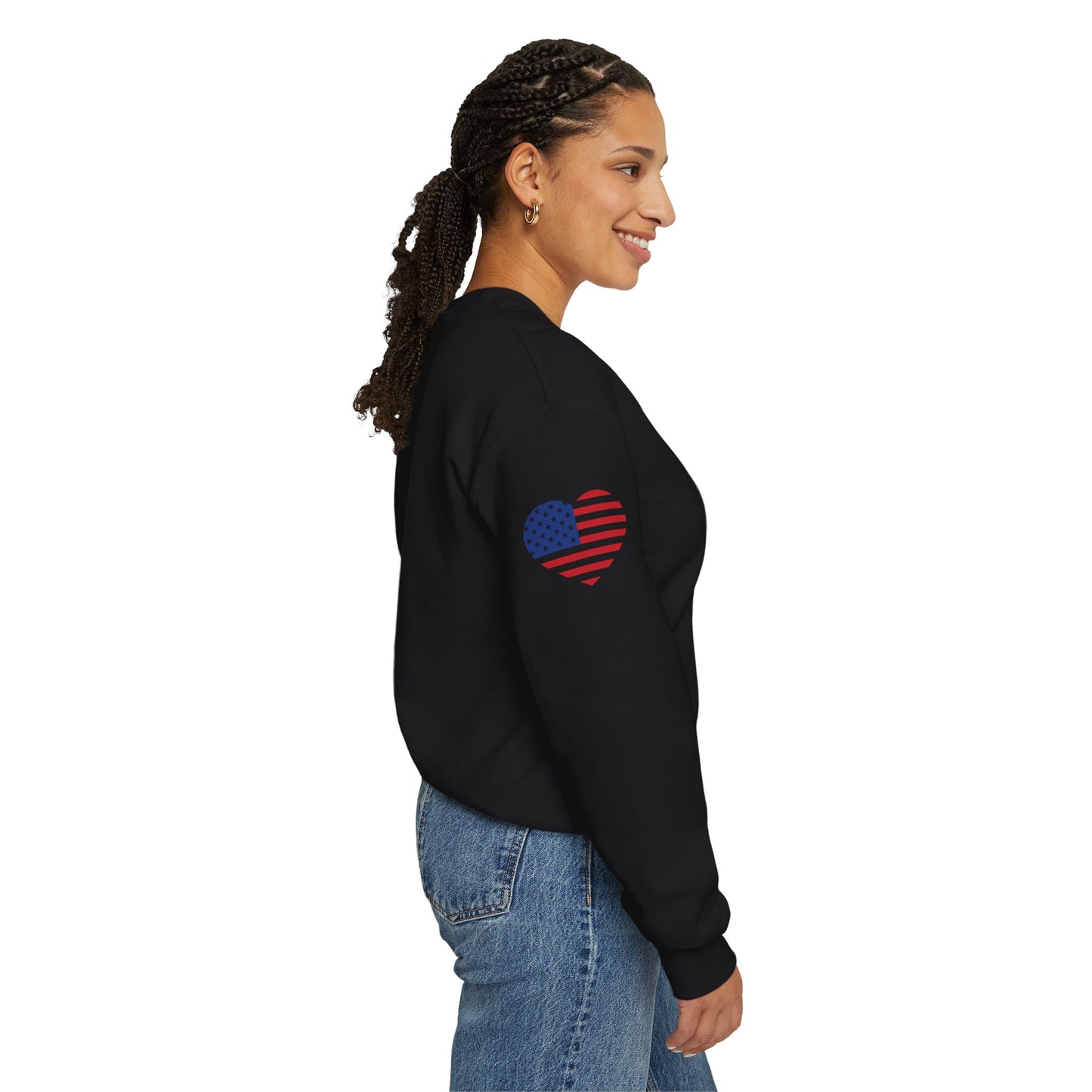 Princess Grace USA Heart Unisex Crewneck Sweatshirt Cozy American Pride