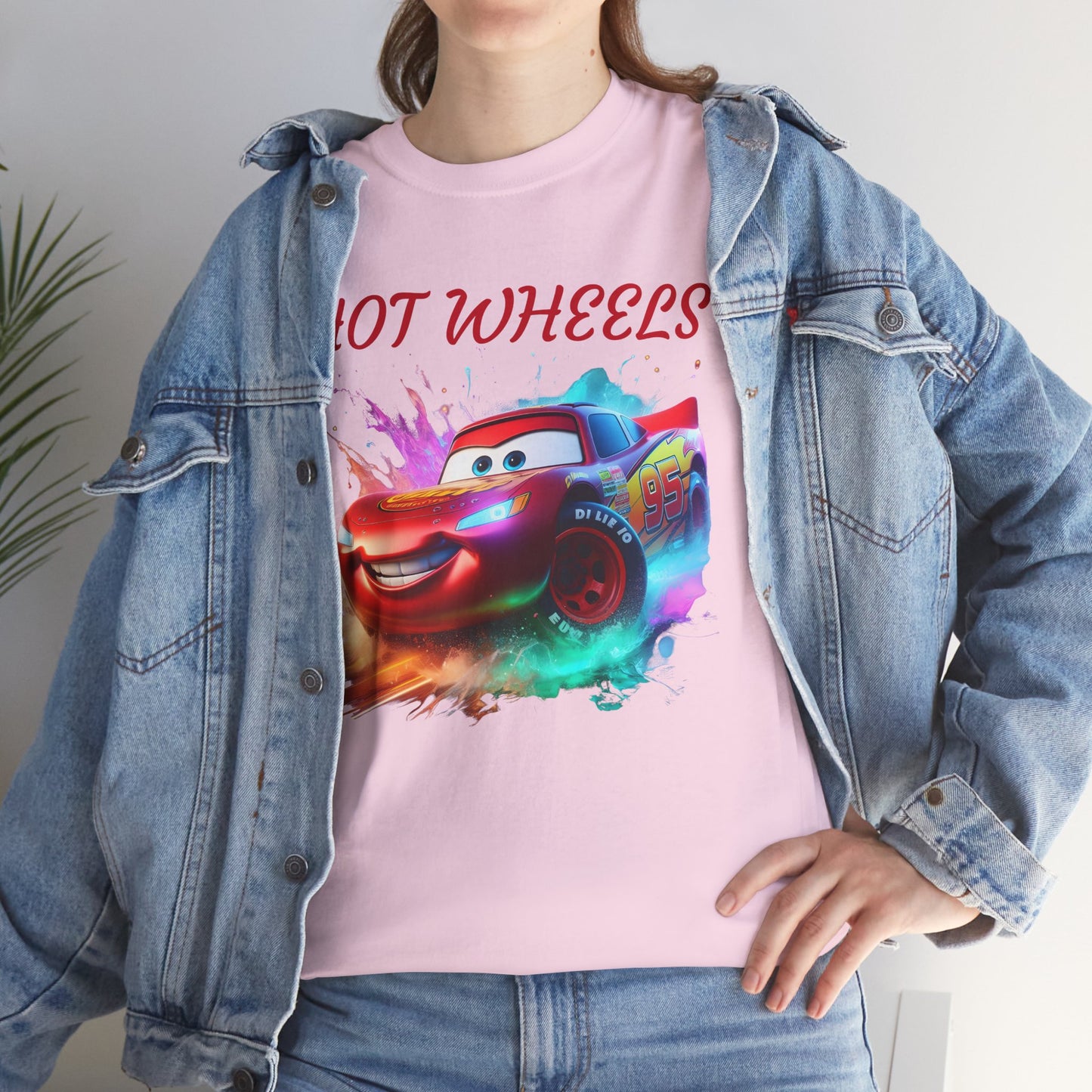 Princess Grace Hot Wheels Unisex Heavy Cotton Tee Fun Car Graphic T-Shirt for Kids and Adults