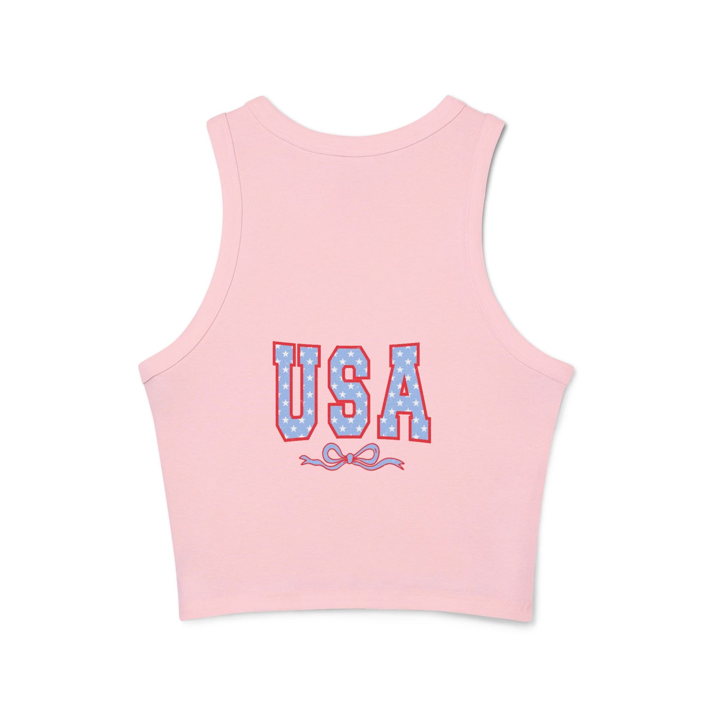 Princess Grace Patriotic USA Micro Rib Racer Tank Top for Women