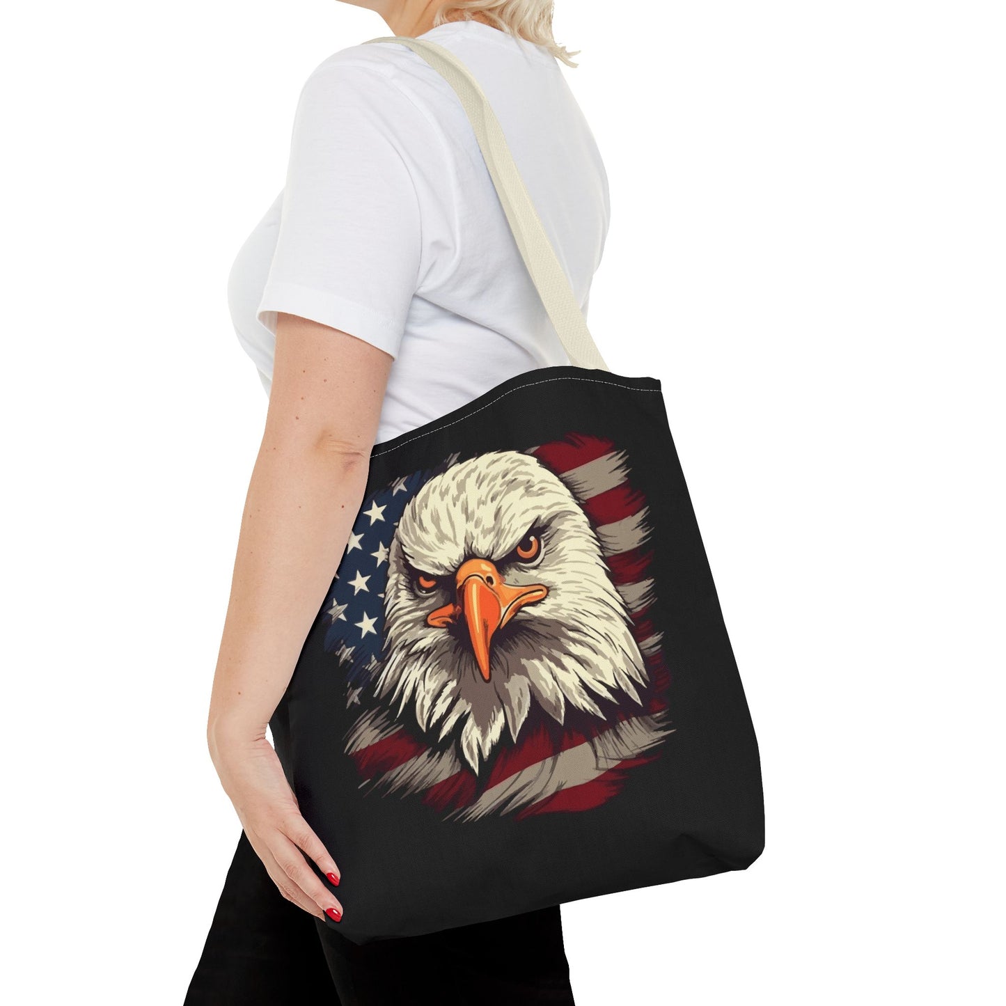 Princess Grace Patriotic Eagle Tote Bag American Flag Design