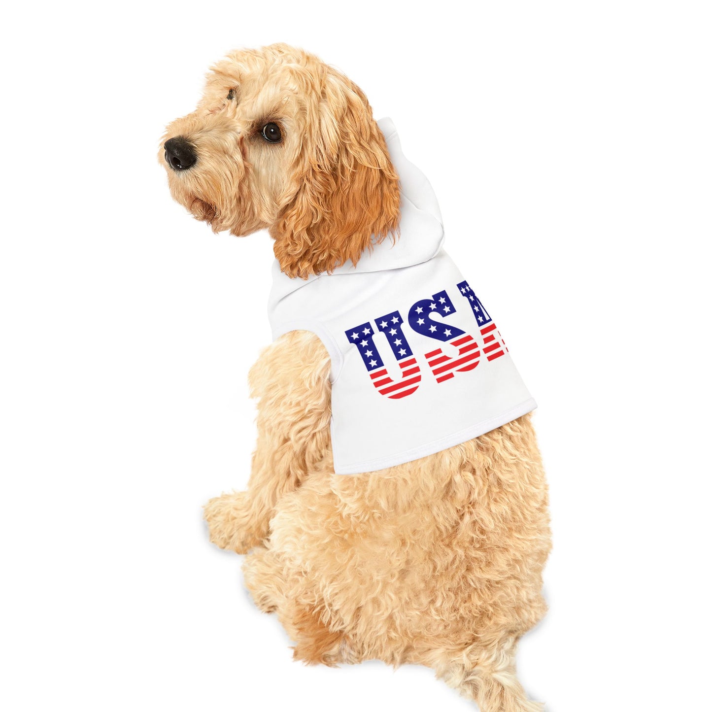 Princess Grace USA Flag Pet Hoodie Cozy Dog Apparel for Patriotic Pets