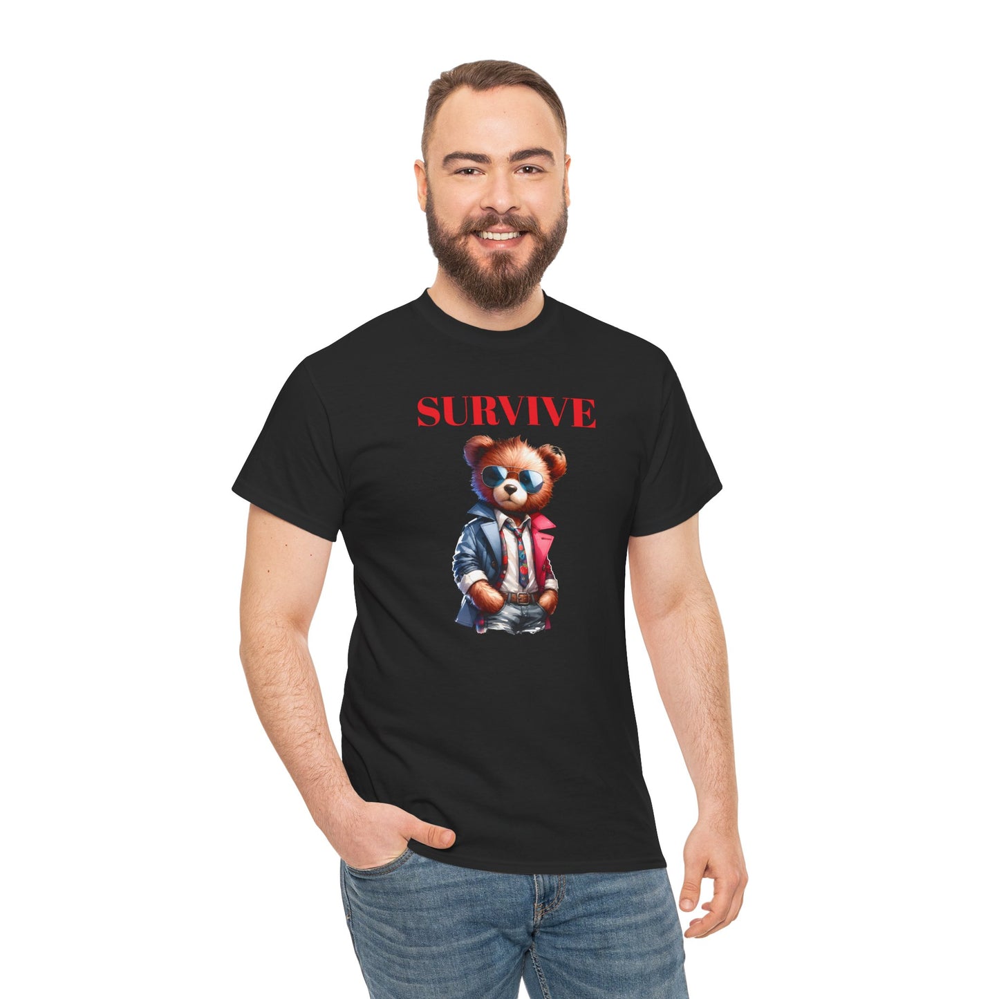 Princess Grace Survive Teddy Bear Unisex Heavy Cotton Tee