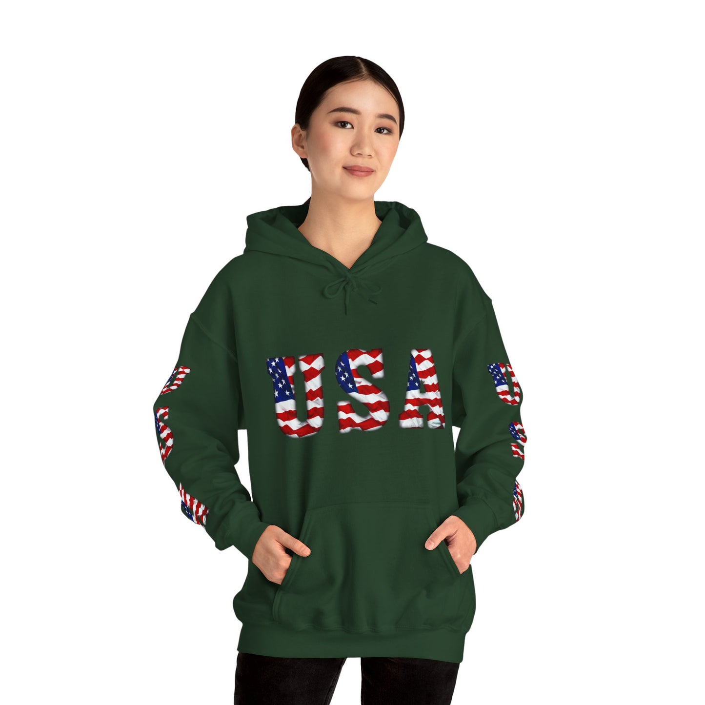 Princess Grace Patriotic USA Unisex Hooded Sweatshirt Heavy Blend for Comfort