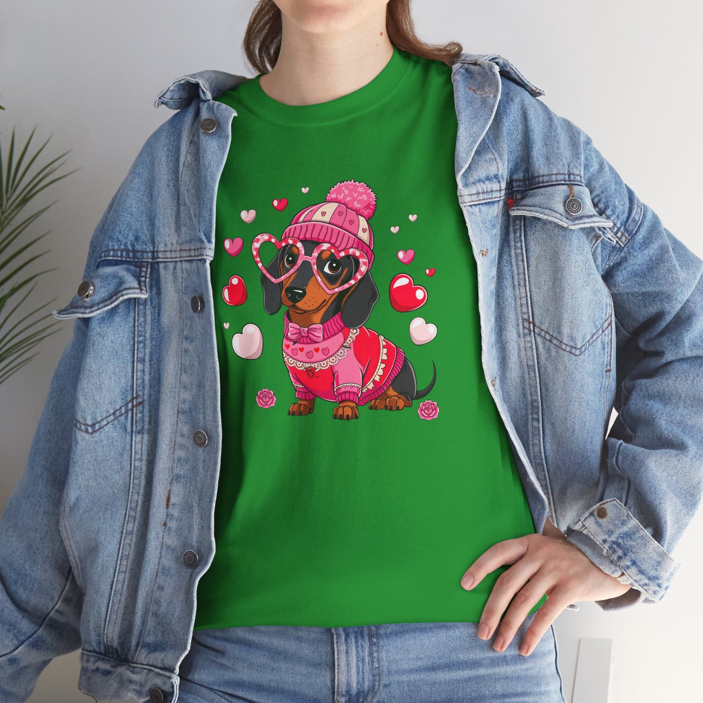 Princess Grace Cute Dachshund Love Graphic Tee Unisex Heavy Cotton Tee