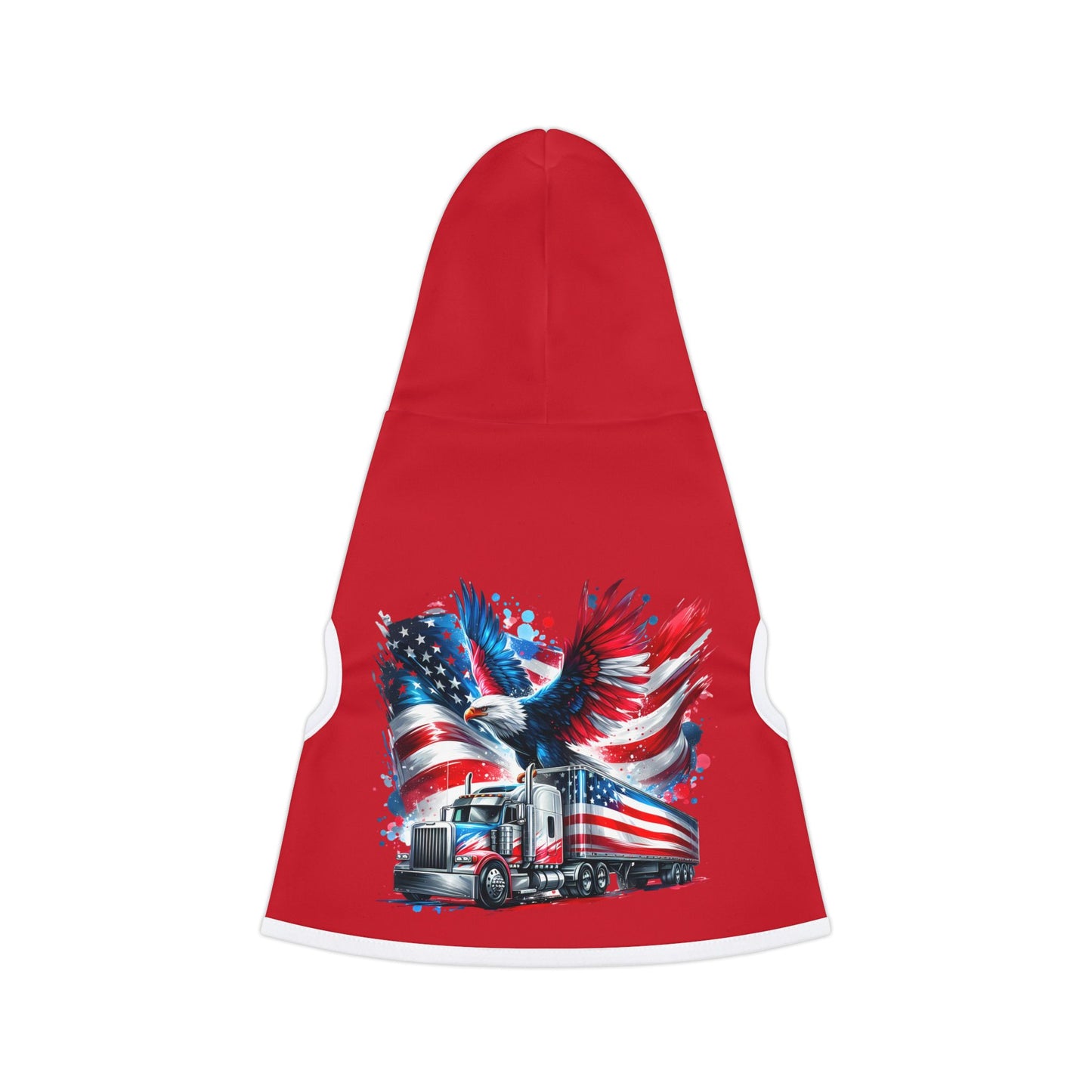 Princess Grace Patriotic Pet Hoodie with Truck and Eagle Design