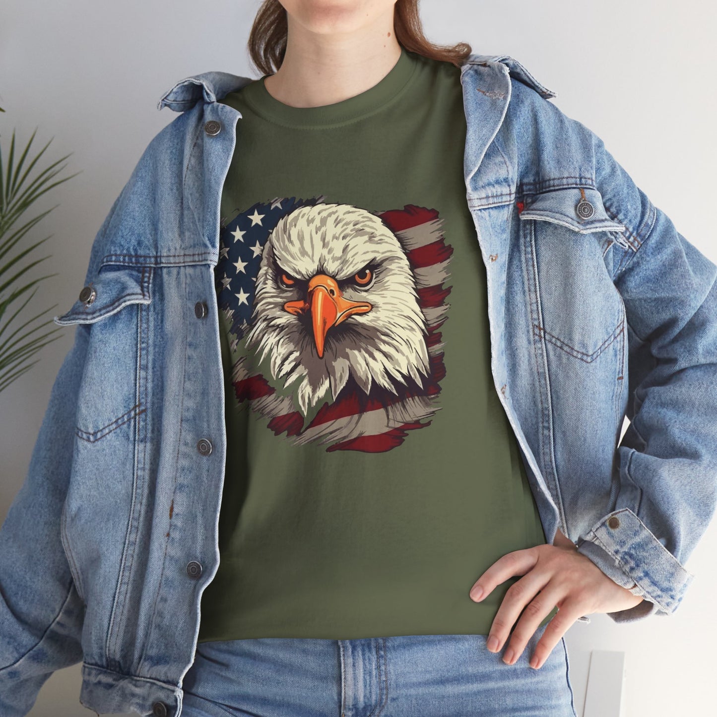 Princess Grace Patriotic Eagle Graphic Tee Unisex Heavy Cotton T-Shirt