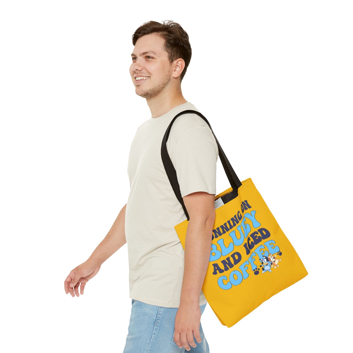 Princess Grace Running on Bluey and Iced Coffee Tote Bag Fun & Functional Daily Carry