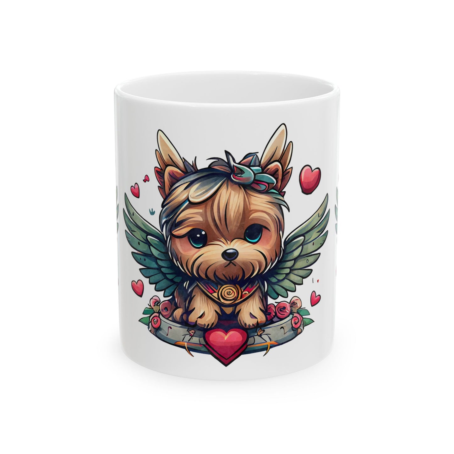 Princess Grace Cute Yorkie Angel Ceramic Mug Perfect Gift for Dog Lovers