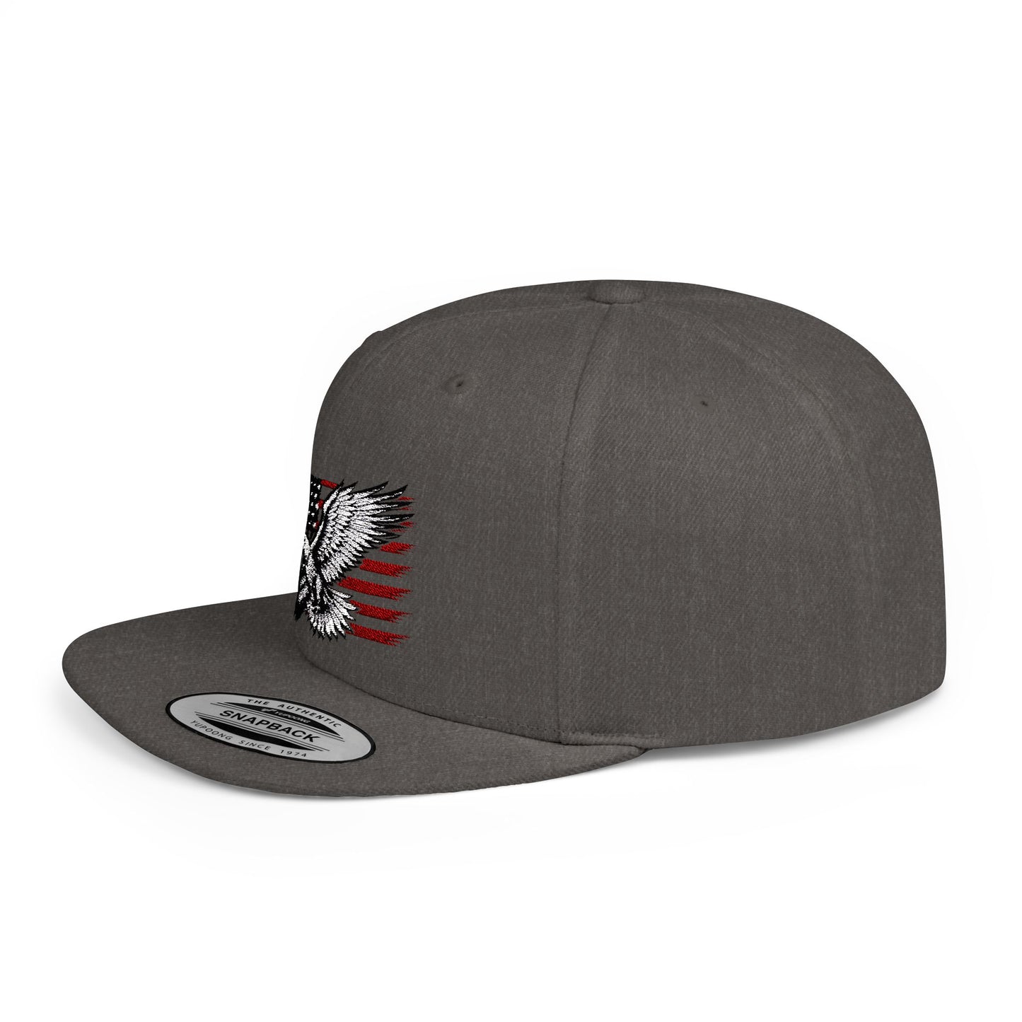 Princess Grace Eagle Embroidered Flat Bill Snapback Hat Patriotic Style for Outdoor Enthusiasts